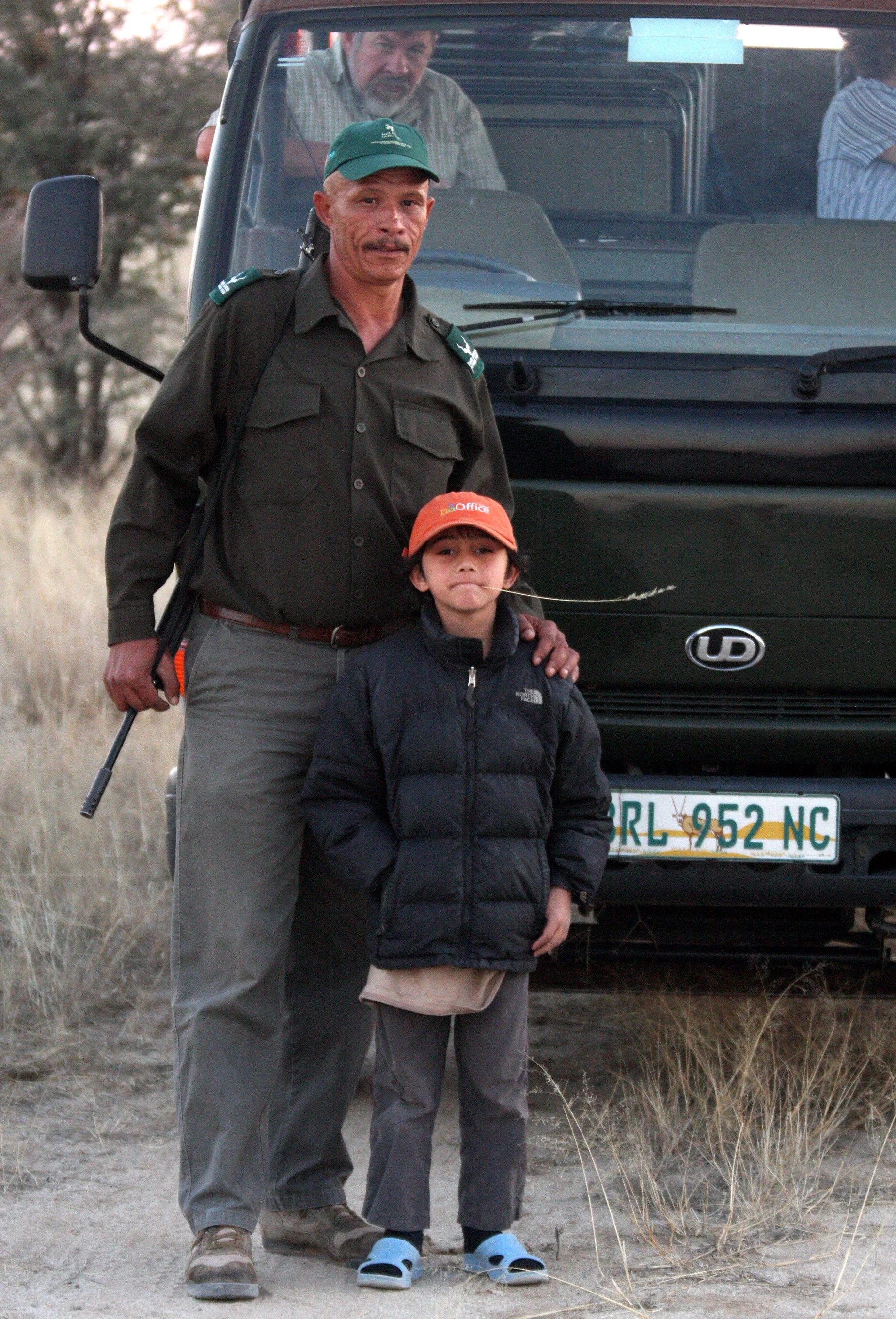 KALAHARI GEMSBOK NP - COKIE WITH OUR GUIDE.JPG