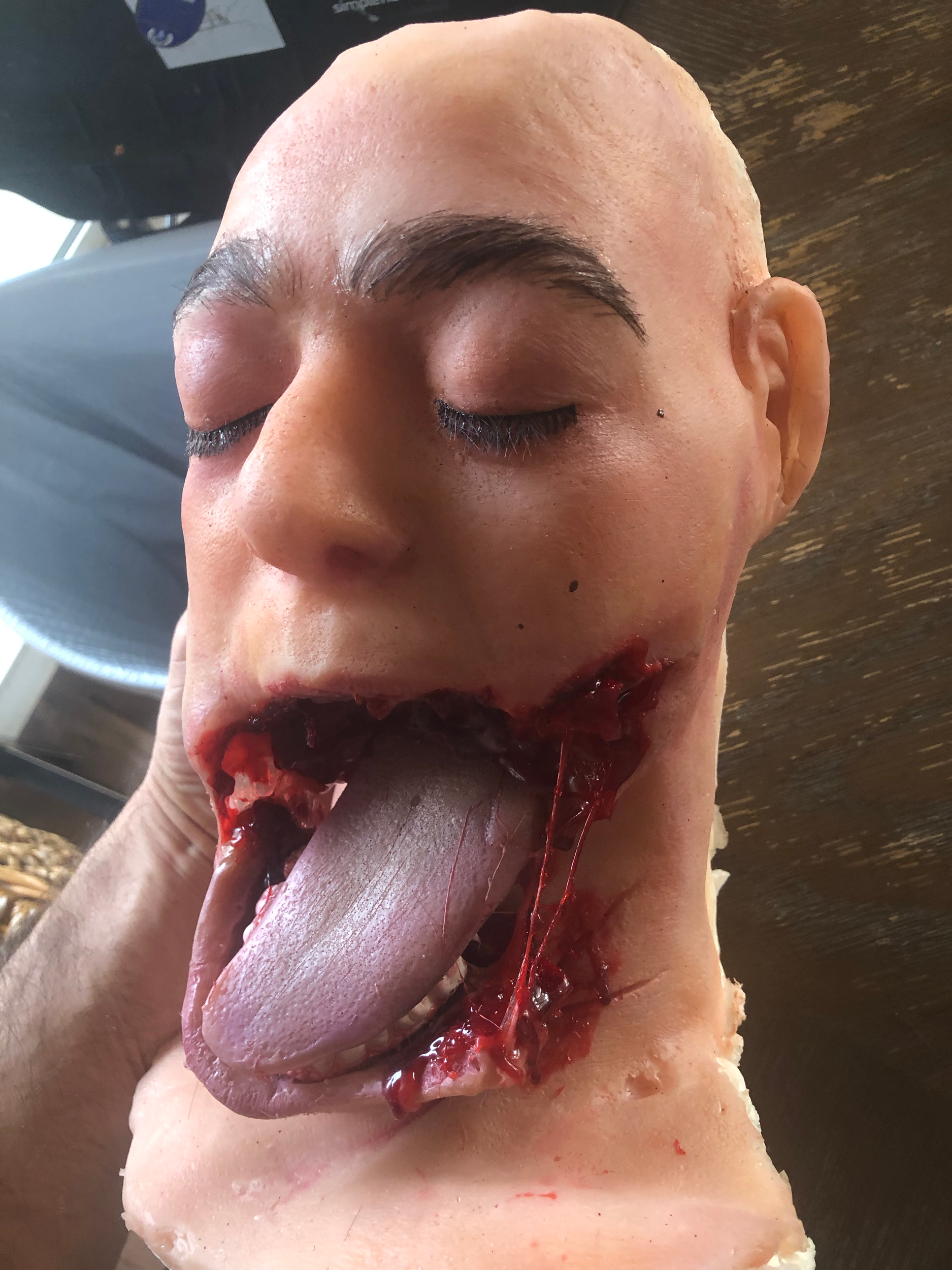 Fake head from "Disinvited" - gelatin and fake hair