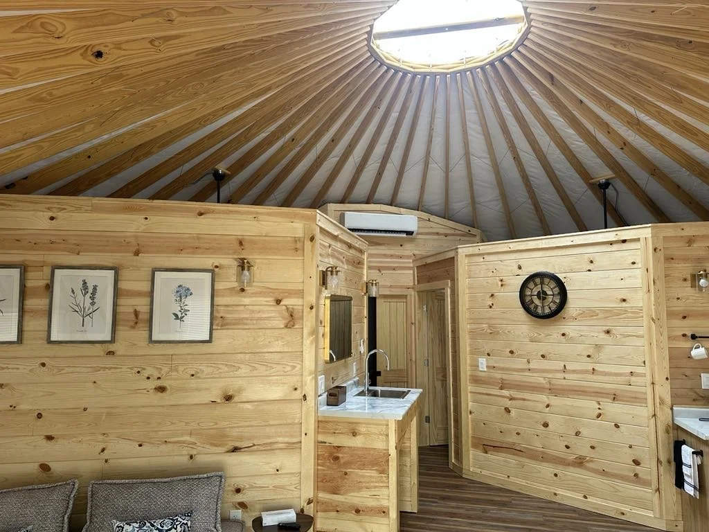 Interior of our 30' glamping yurts. 