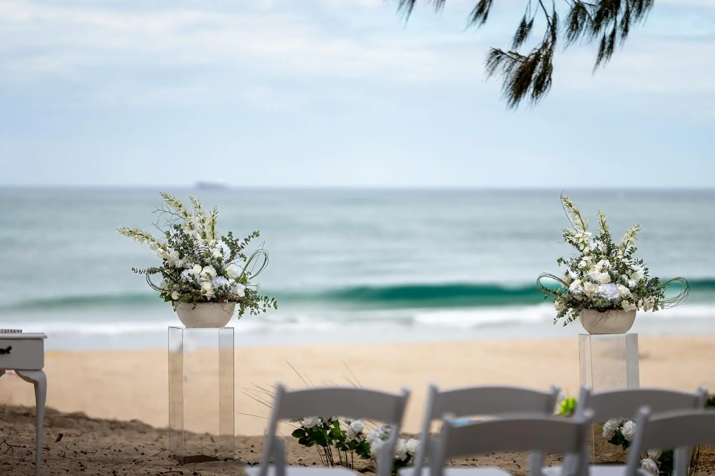 Carly &amp; Cameron at Caves Beach 
A coastal ceremony brought together with calm, intentional styling.
Celebrant + stylist: Sweet Basil Celebrant &amp; Styling and luxe photos by @timelessbynate