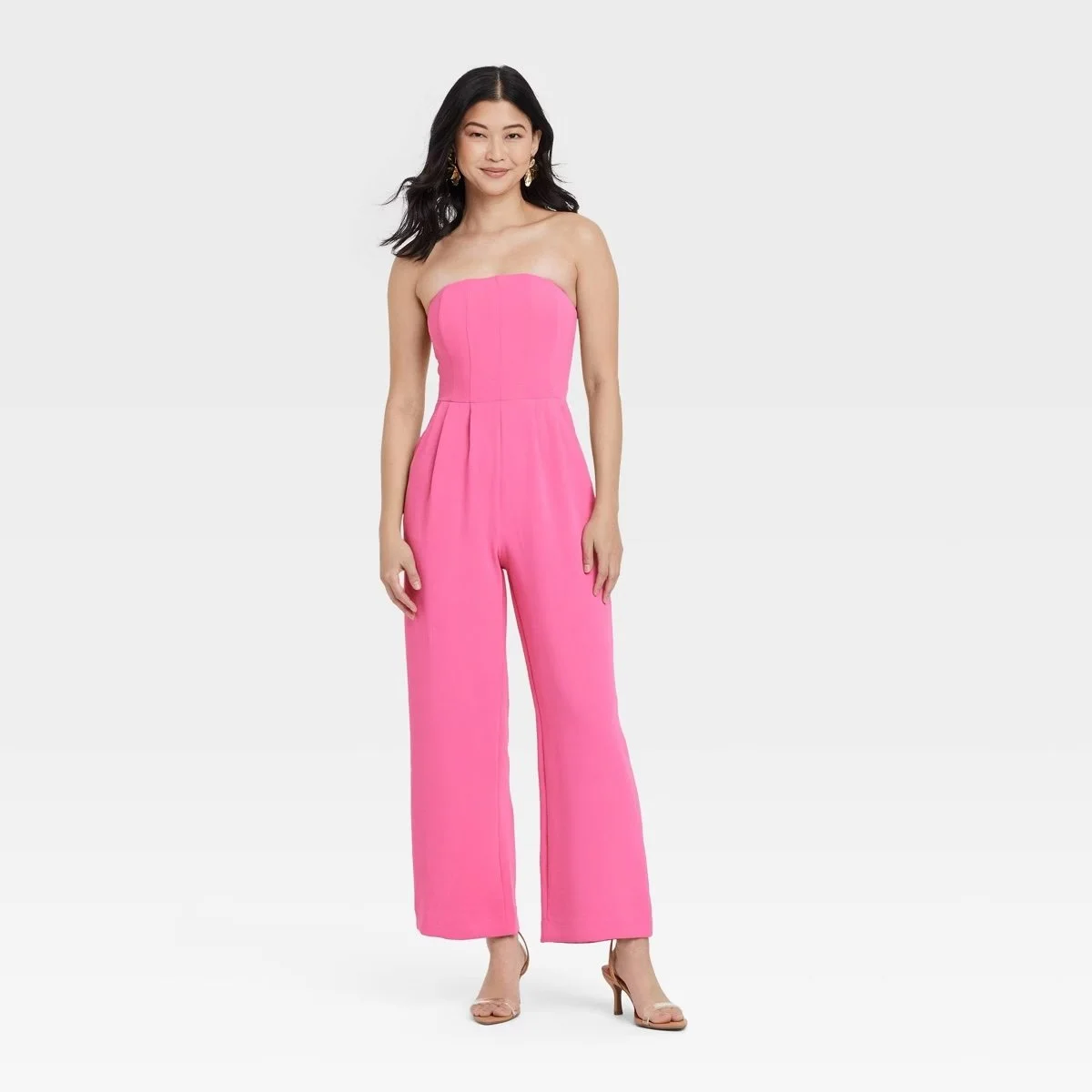 A New Day Strapless Jumpsuit in Hot Pink