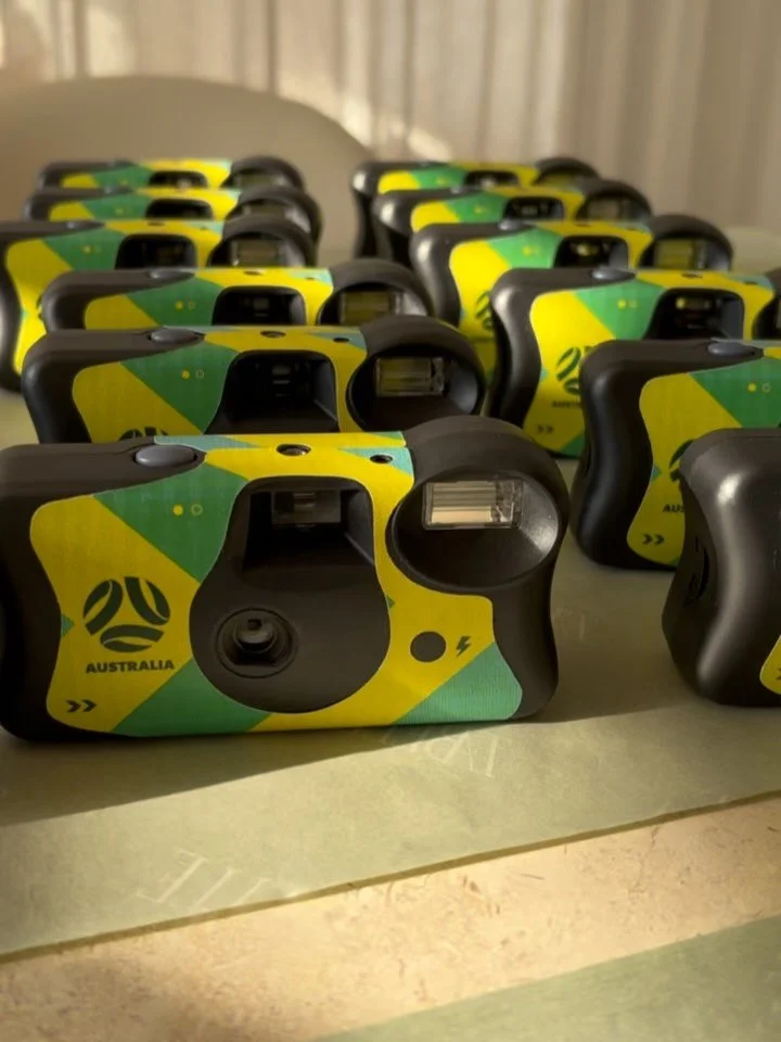 1 month today until the @matildas play in Newcastle against Mexico at @mcdonaldjonesstadium 

We loved making these cameras for the team earlier this year to capture the Women&rsquo;s Asian Cup ✨
