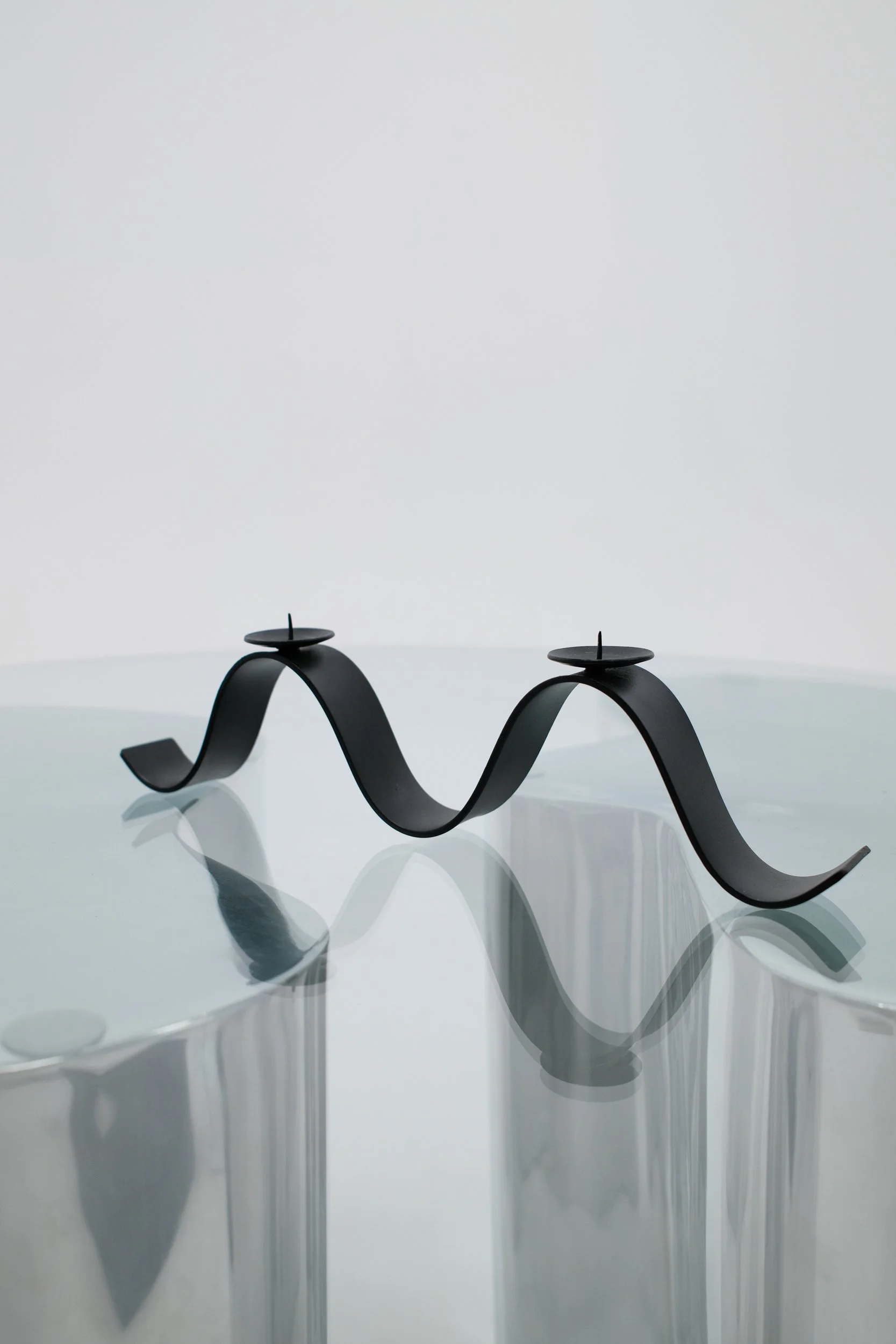 Black Wavy Candle Holder