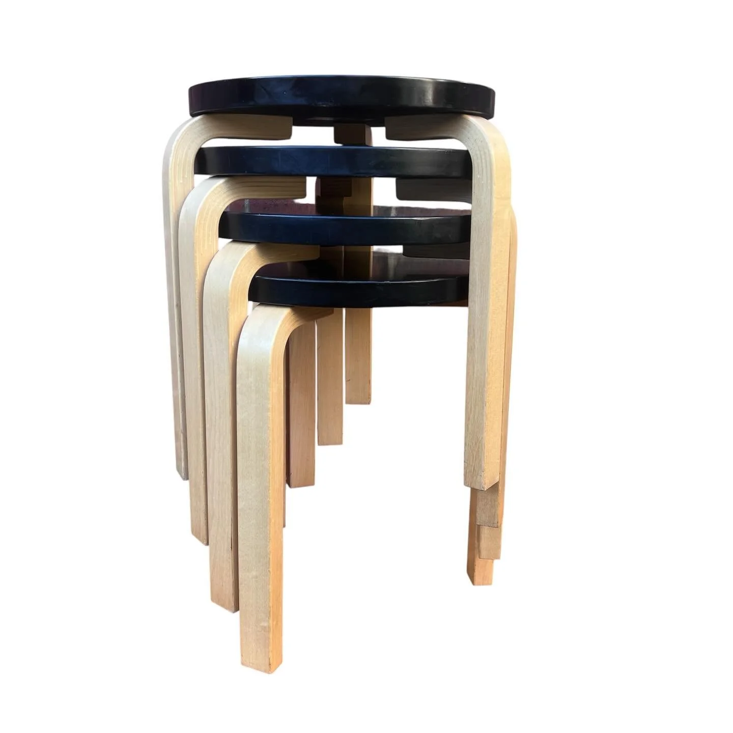 Alvar Aalto for Artek E60 stacking stools

Good used condition. Genuine wear consistent with age and use. Cleaned and ready to go.

Multiple available &mdash; DM to purchase.