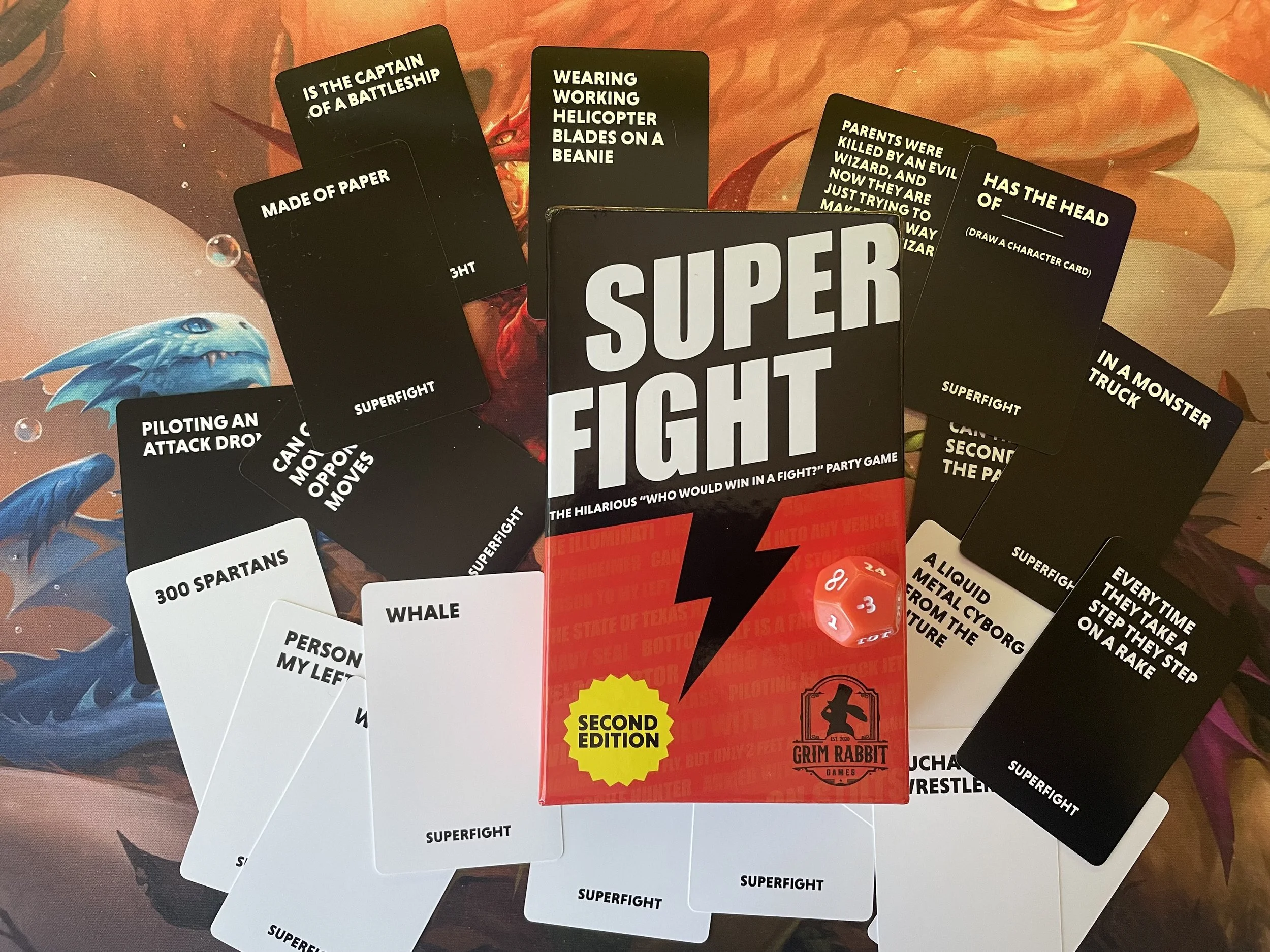 A collection of cards from Superfight!