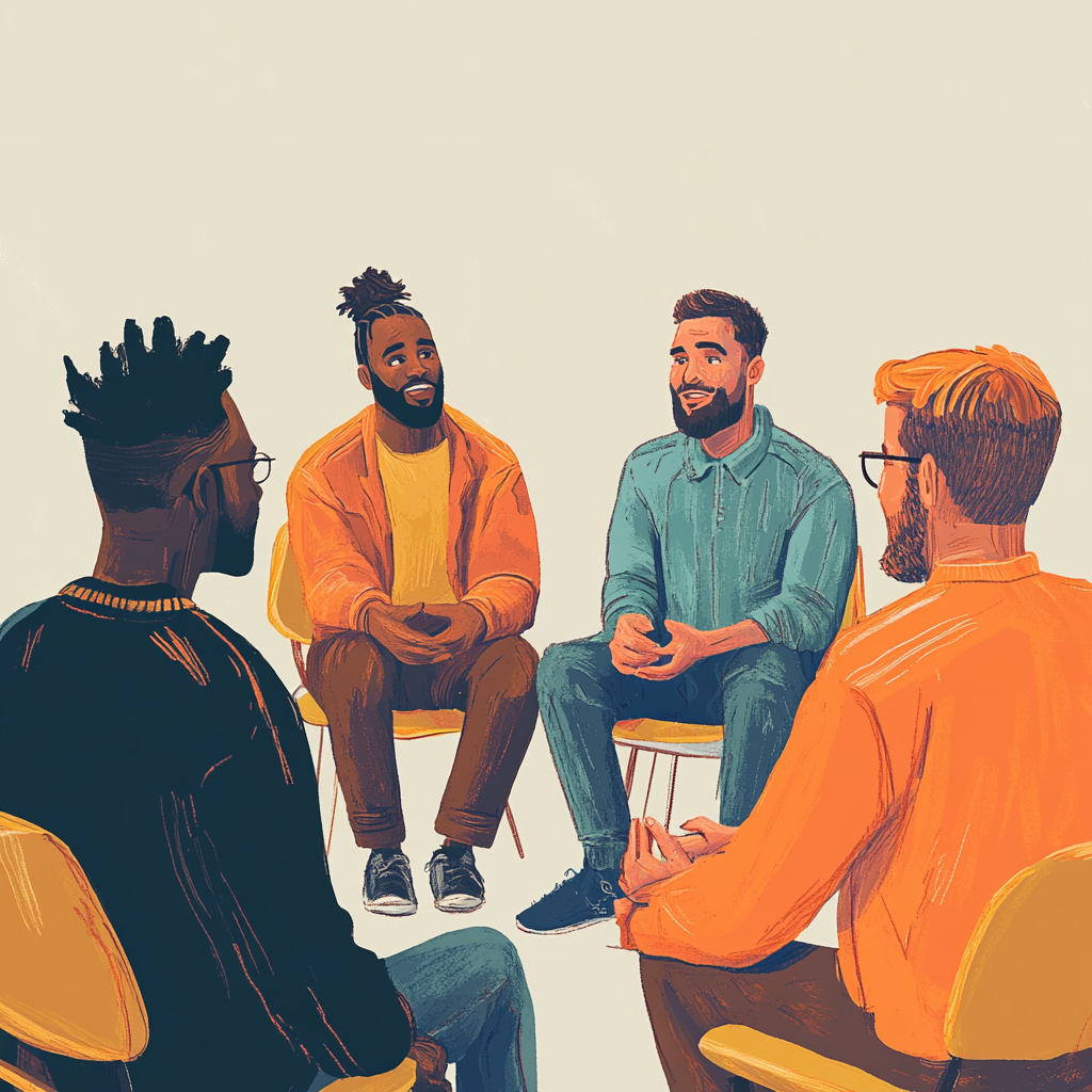 hqpsych_an_illistration_of_a_diverse_group_of_men_talking_in_gr_0389f903-92b5-4e8b-9249-df040188c42a.png