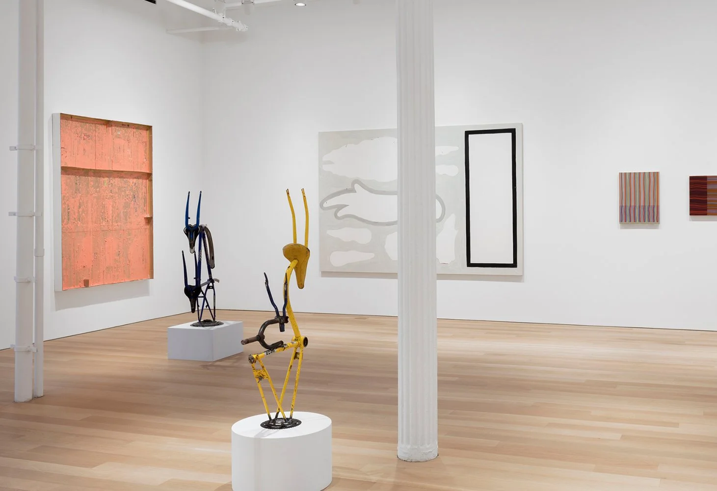  View of the exhibition. Bunga’s painting can be seen to the left. Courtesy: Alexander and Bonin. 