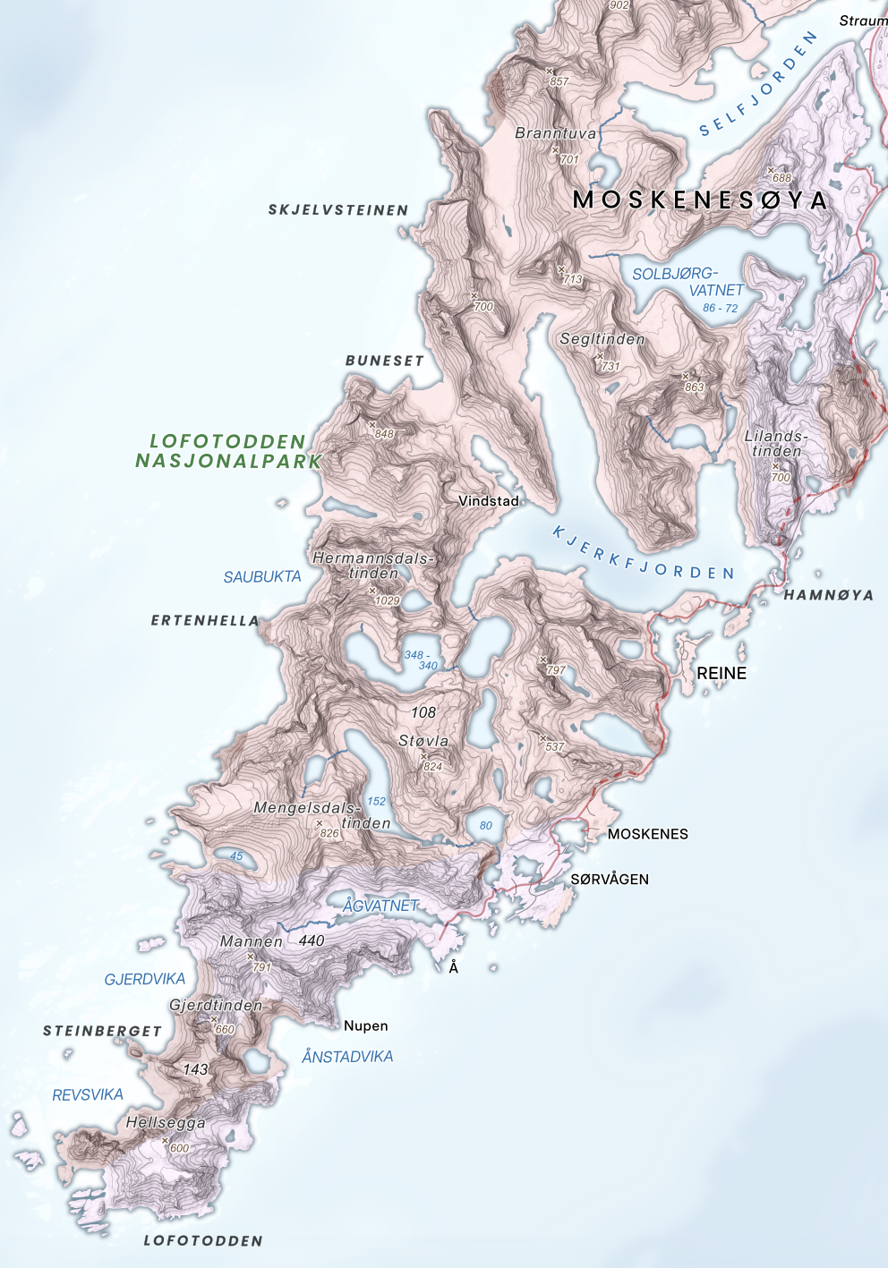 Lofotodden – urgammel berggrunn i nasjonalparken.