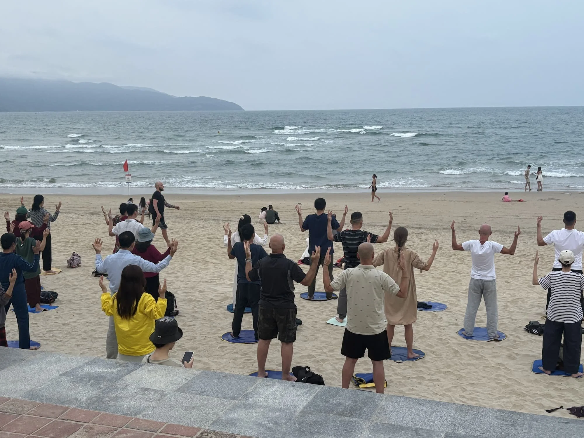 Some very active locals on the beach in Da Nang in Vietnam