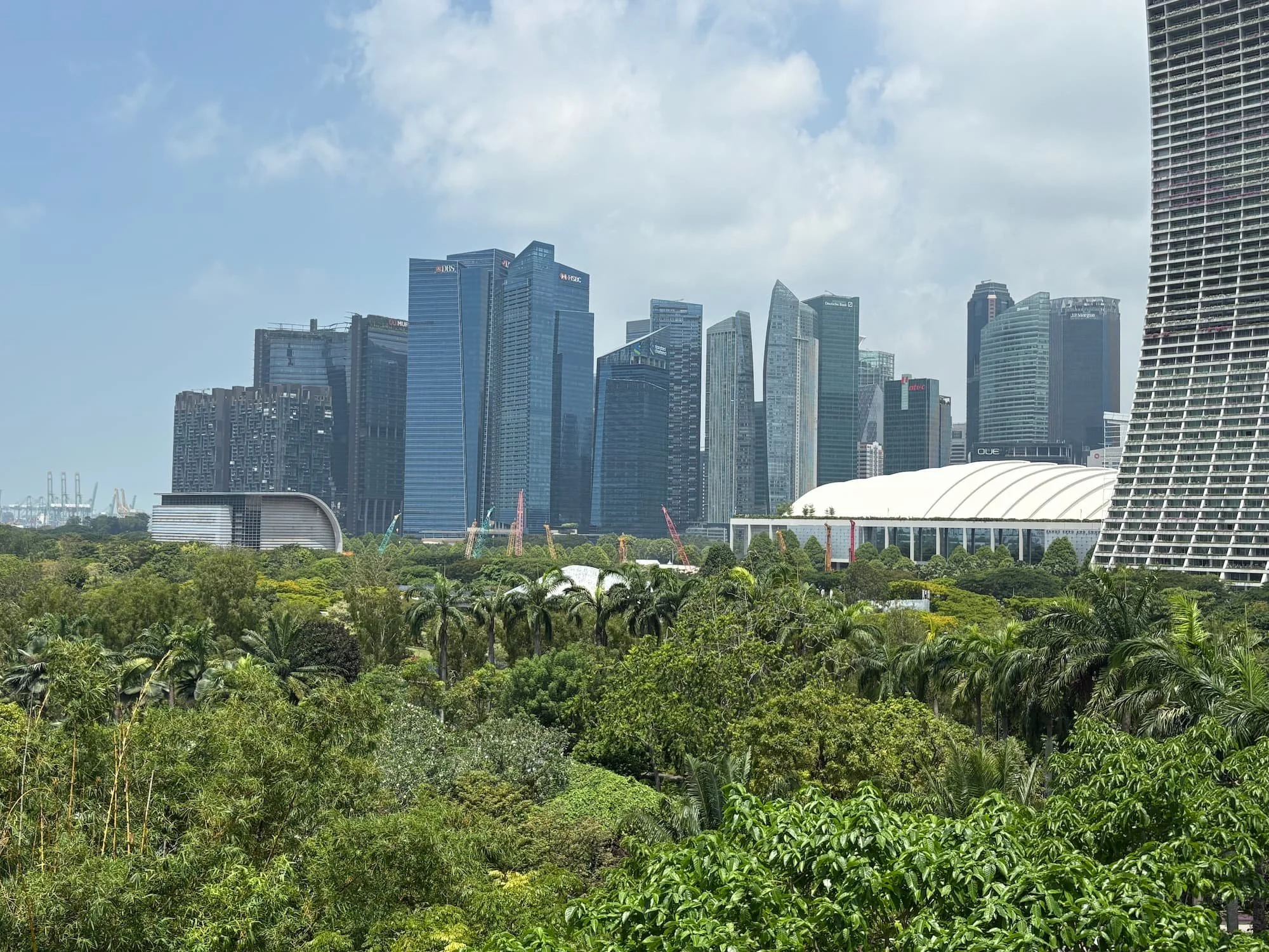 Nature and downtown skyline in Singapore