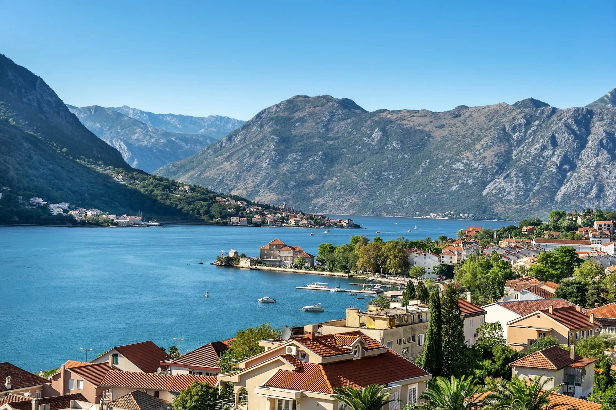 Beautiful scenery in Dobrota in Kotor Bay