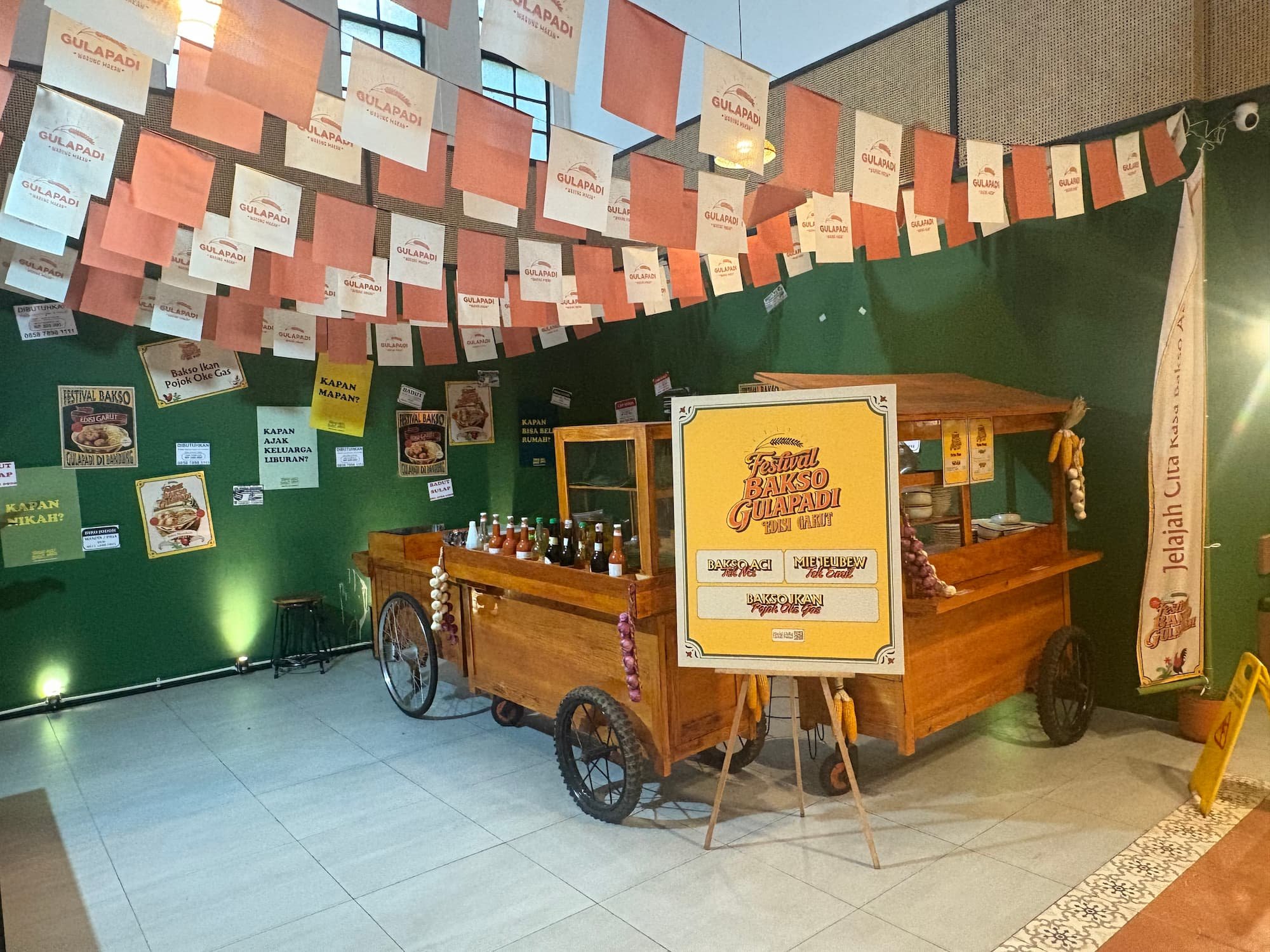 A food stall in a local restaurant in Bandung in Indonesia