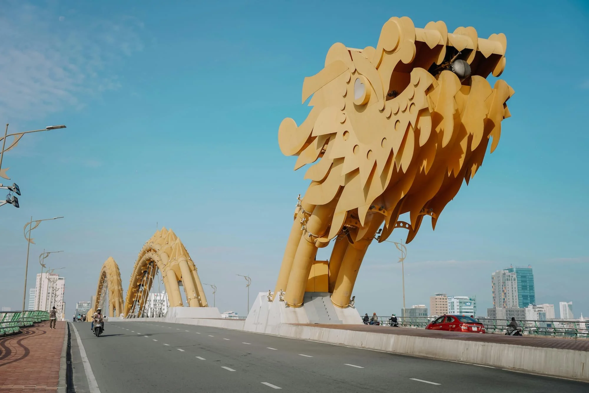 Dragomn Head on Dragon Bridge in Da Nang in Vietnam