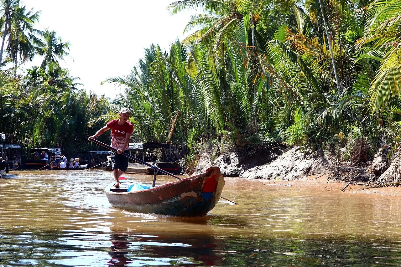 A local boat on the Mekong Delta in Vietnam