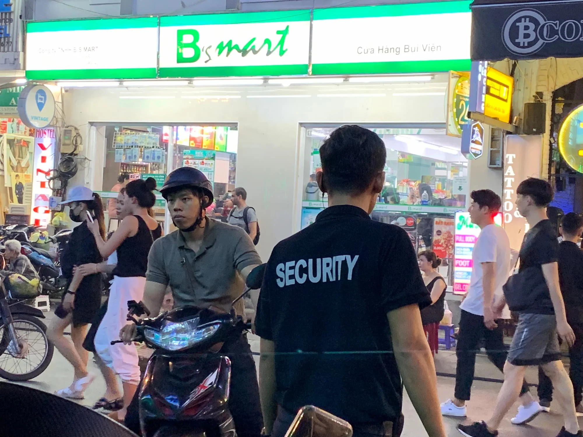 A security guard on parol in Ho Chi Minh City in Vietnam