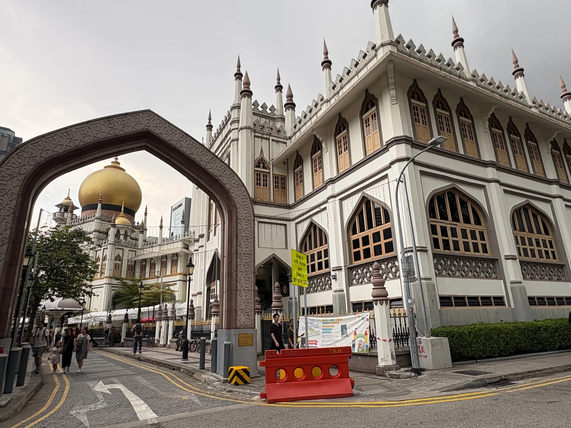 Sultan Mosque and historic archway in Kampong Glam Singapore near Muscat Street