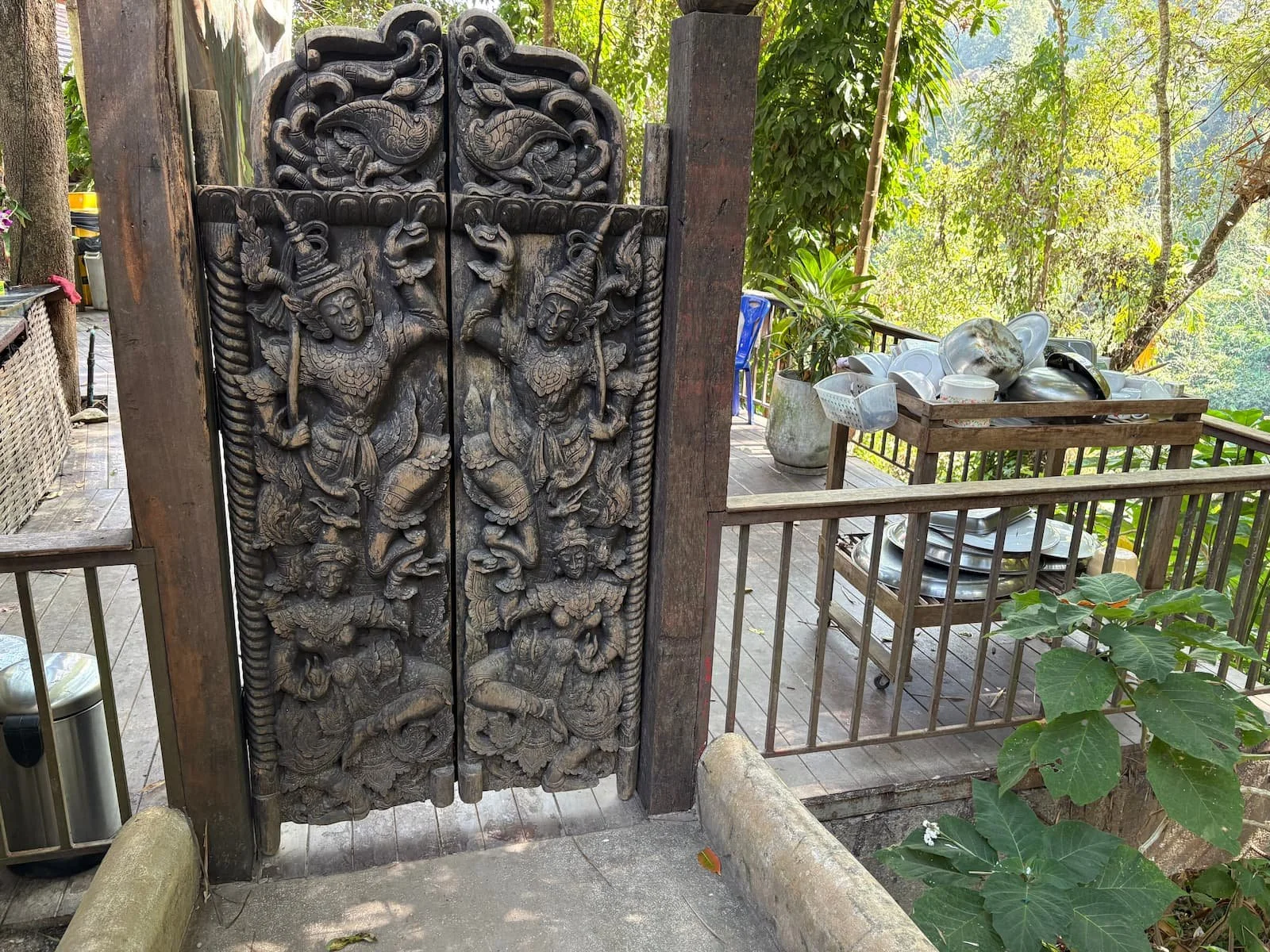 Buddhist themed gate in Chiang Mai in Thailand