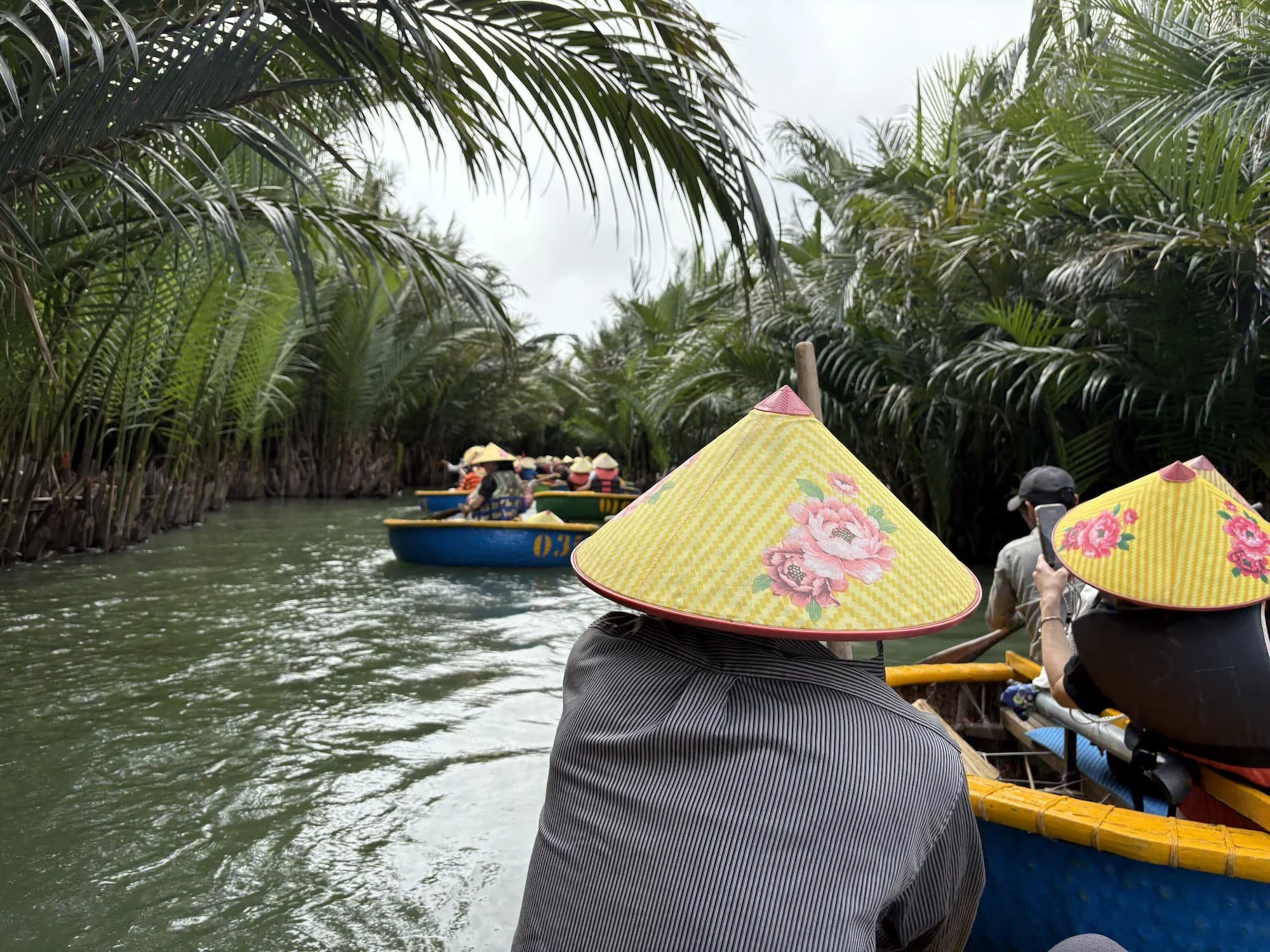 Coconut basket boat tour near Hoi An in Vietnam