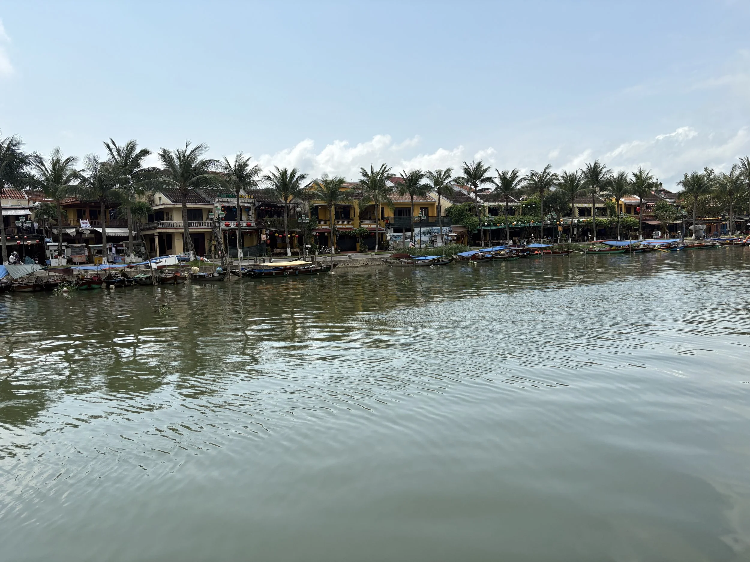 A quiet riverside in the morning in Hoi An in Vietnam