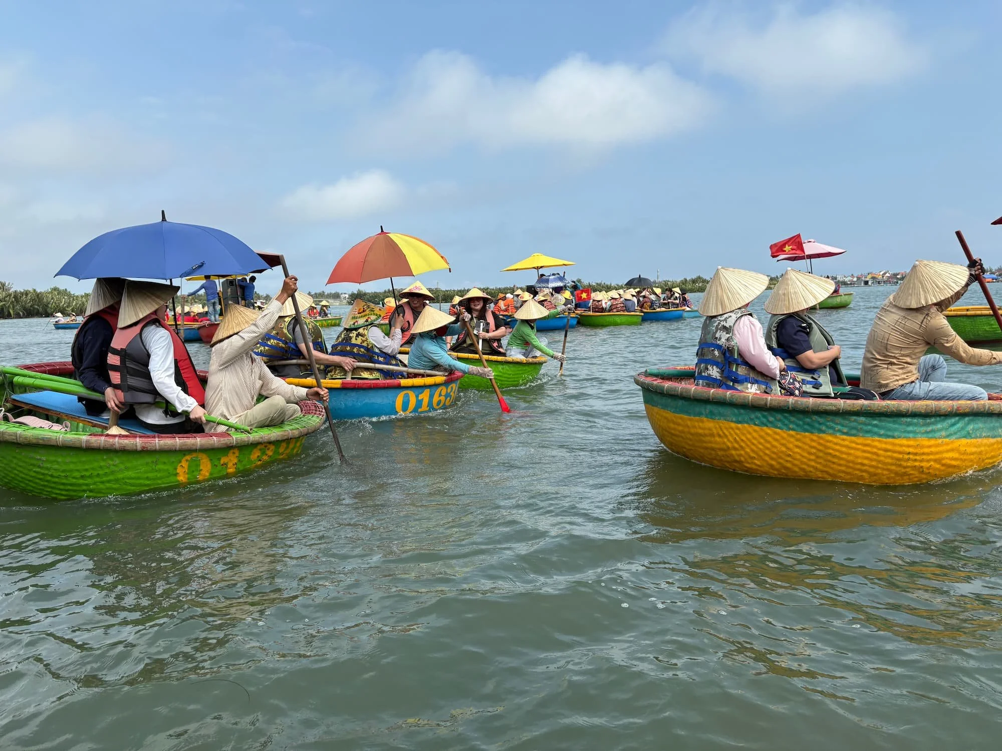 Coconut basket boat tour near Hoi An in Vietnam