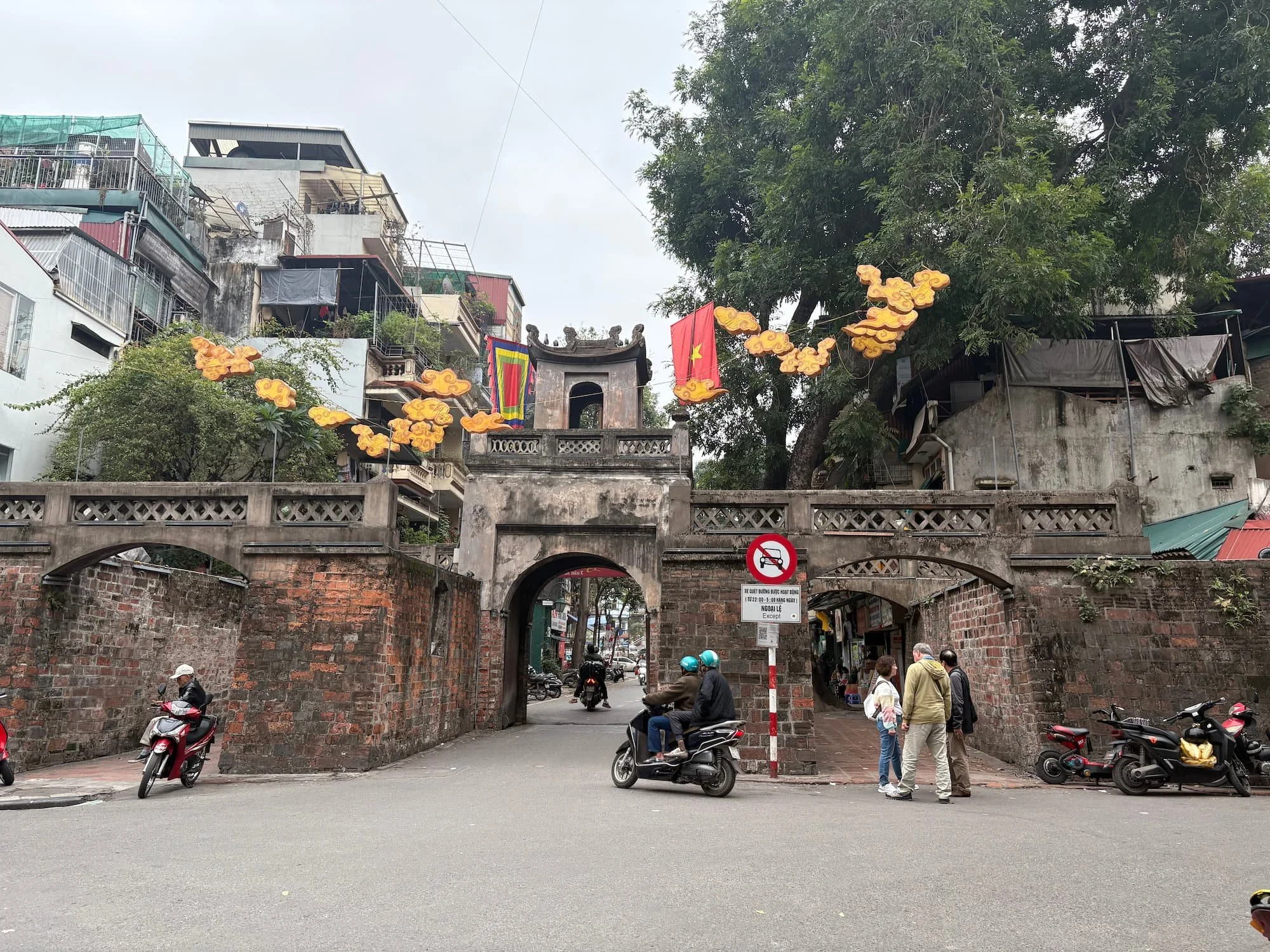 An old imperial gate in centre of Hanoi in Vietnam