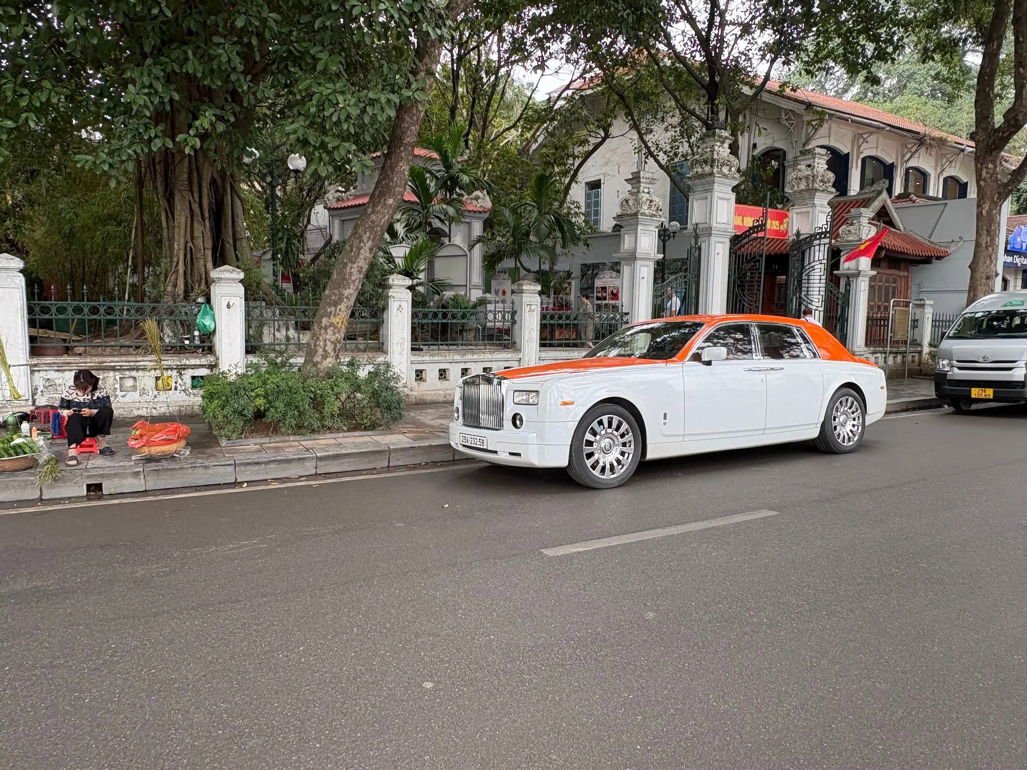 Luxury car parked in Fench Quarter of Hanoi