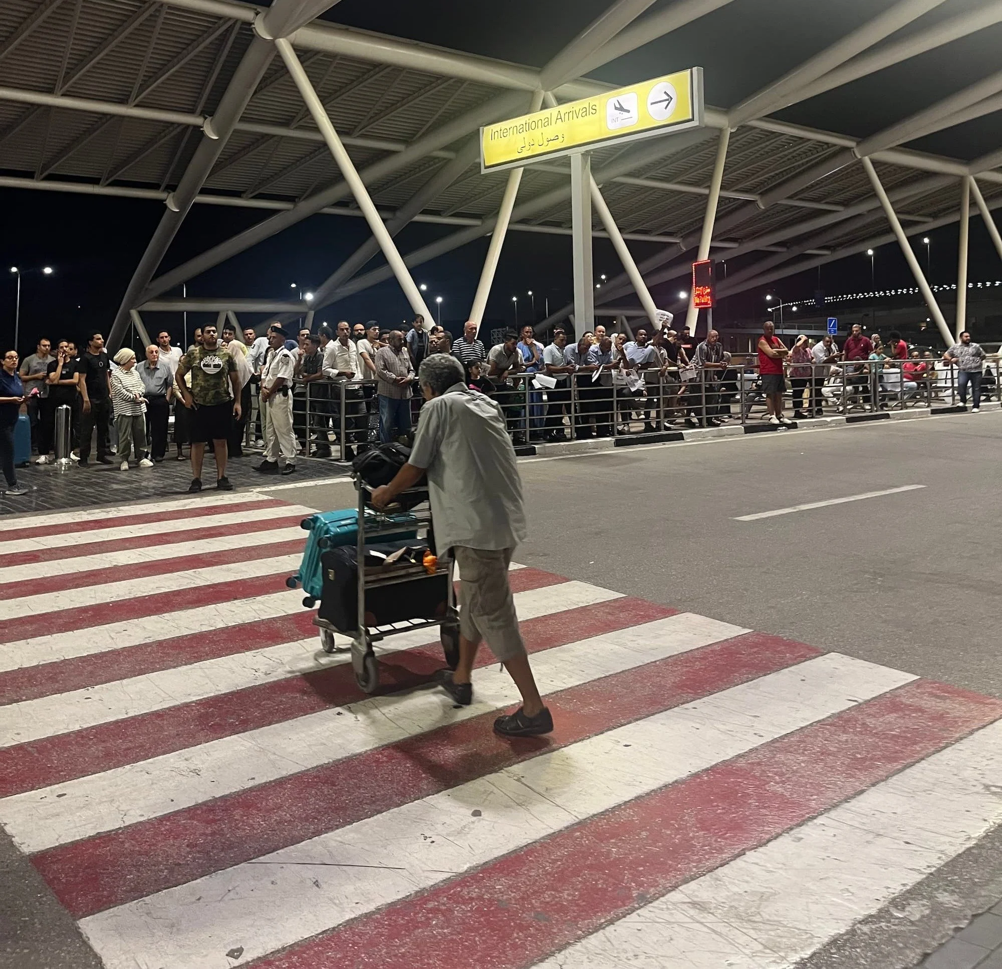 Arriving to chaos at Cairo Airport in Egypt