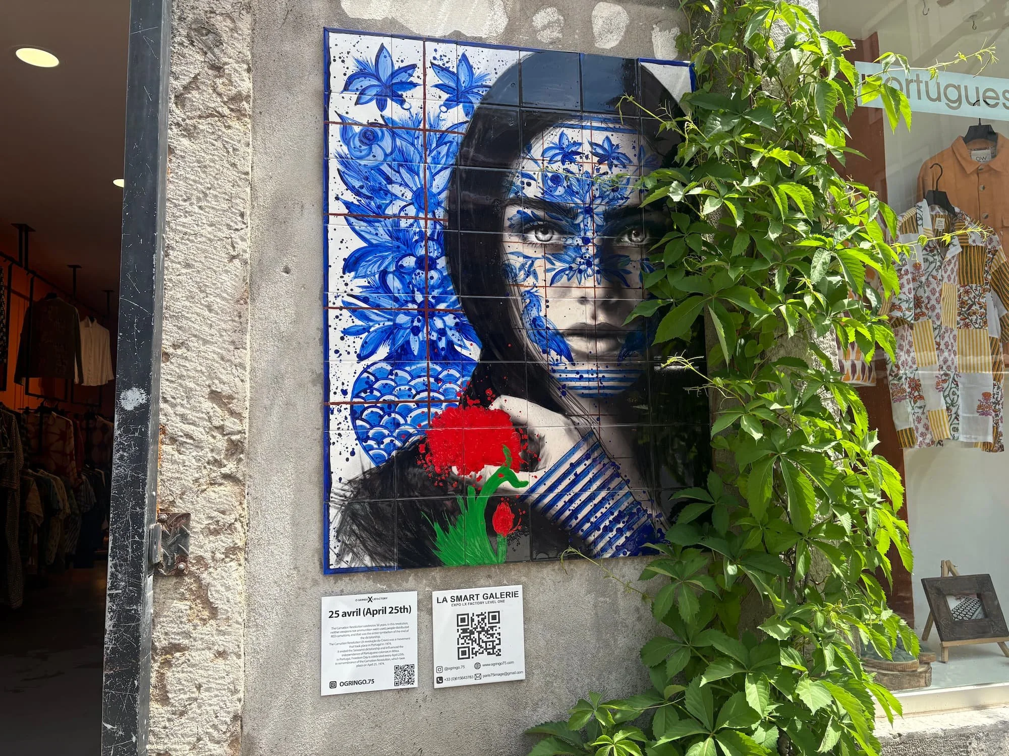 Colourful street art mural at LX Factory in Lisbon, Portugal, showcasing the creative atmosphere of one of the city's most popular cultural and artistic destinations.