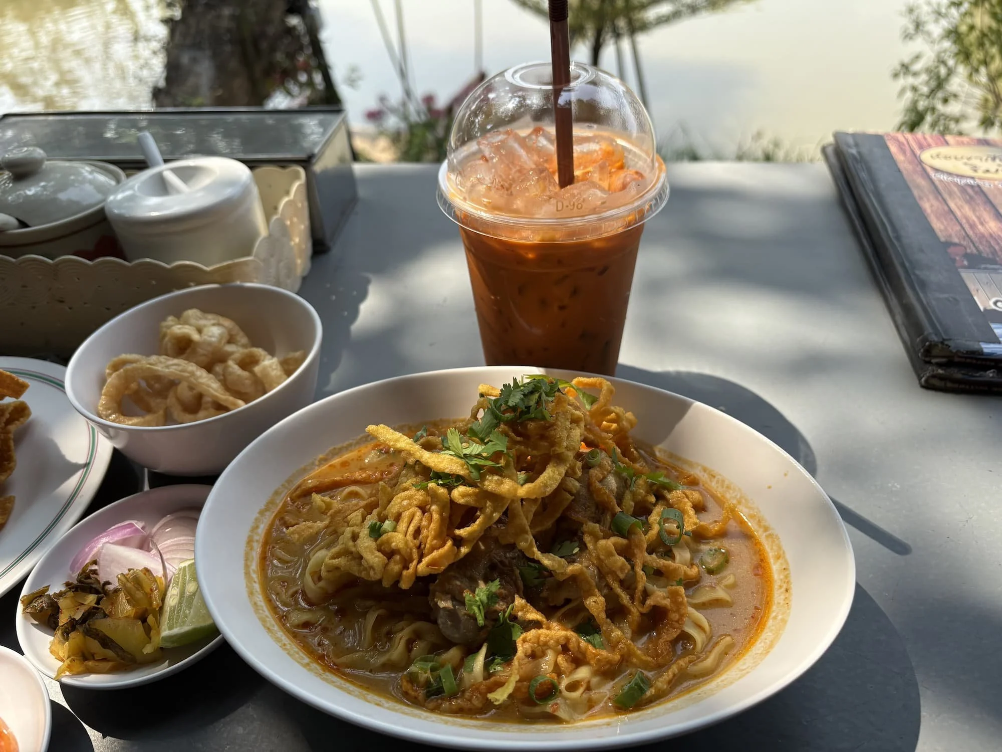 Khao Soi and Thai Tea in Chiang Mai in Thailand
