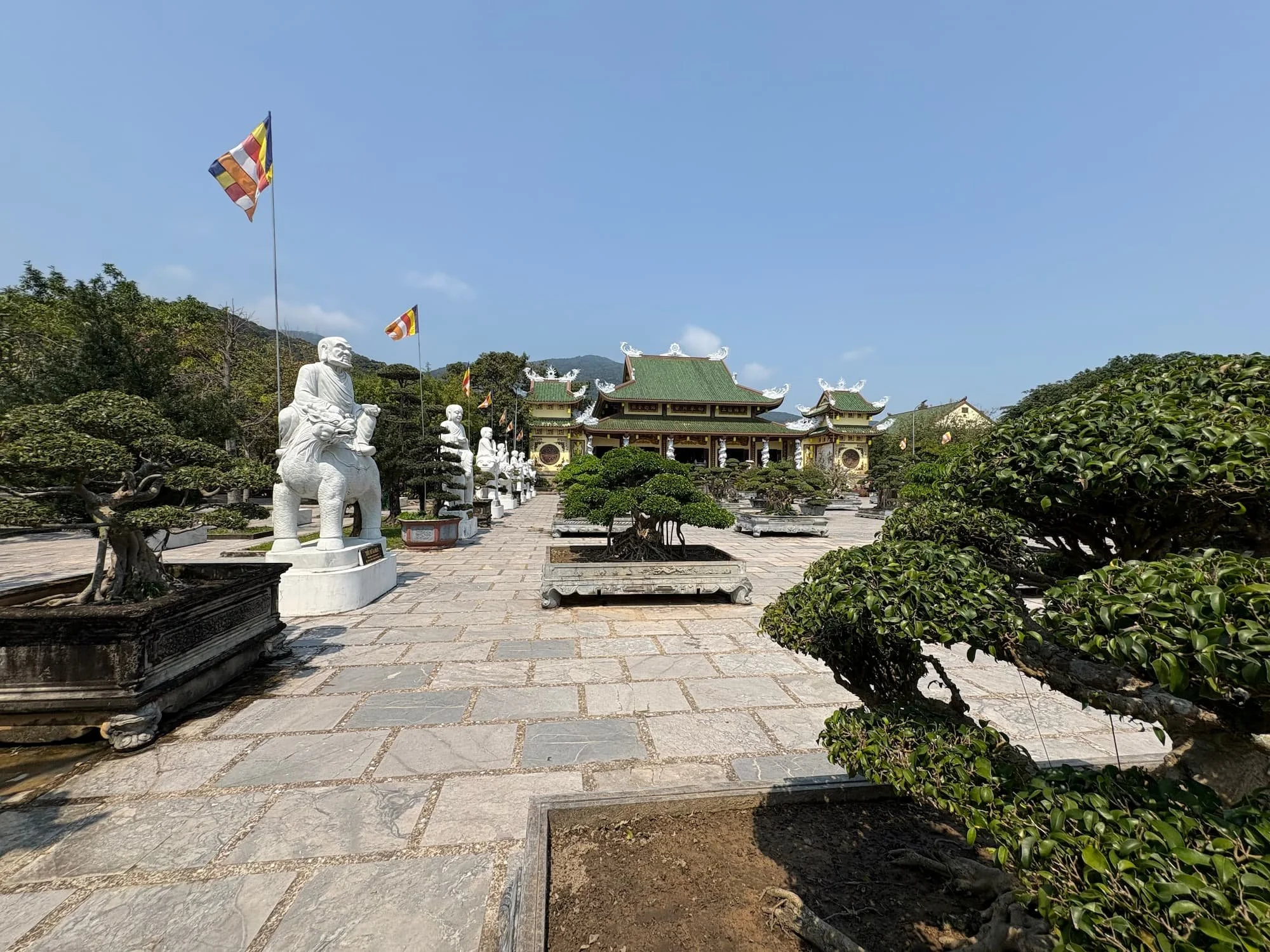 Tranquil gardens at Linh Ung Pagoda in Da Nang in Vietnam