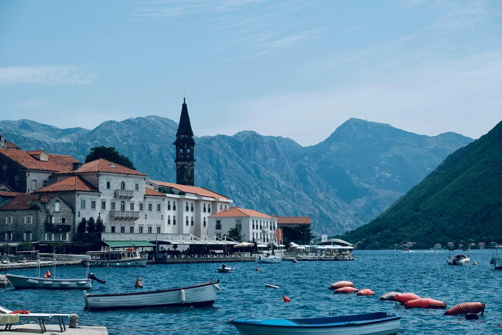 Perast in Kotor Bay in Montenegro.