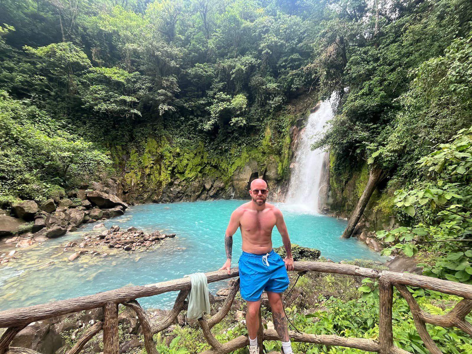 Tom Henty at Rio Celste Waterfall in Costa Rica