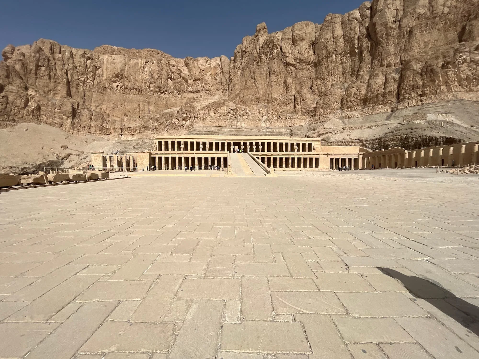 Walking towards the Temple of Hatshepsut in Luxor in Egypt