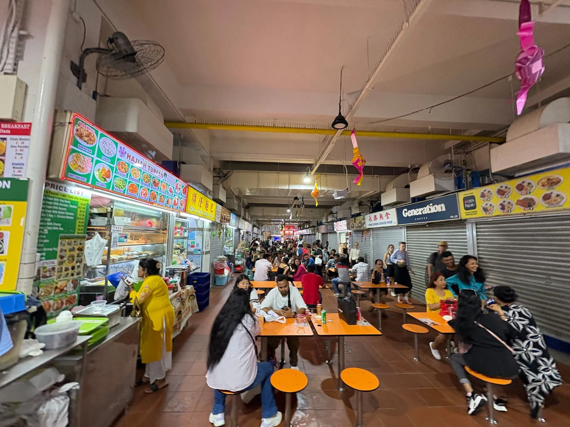 Inside a Hawker Centre in SIngapore