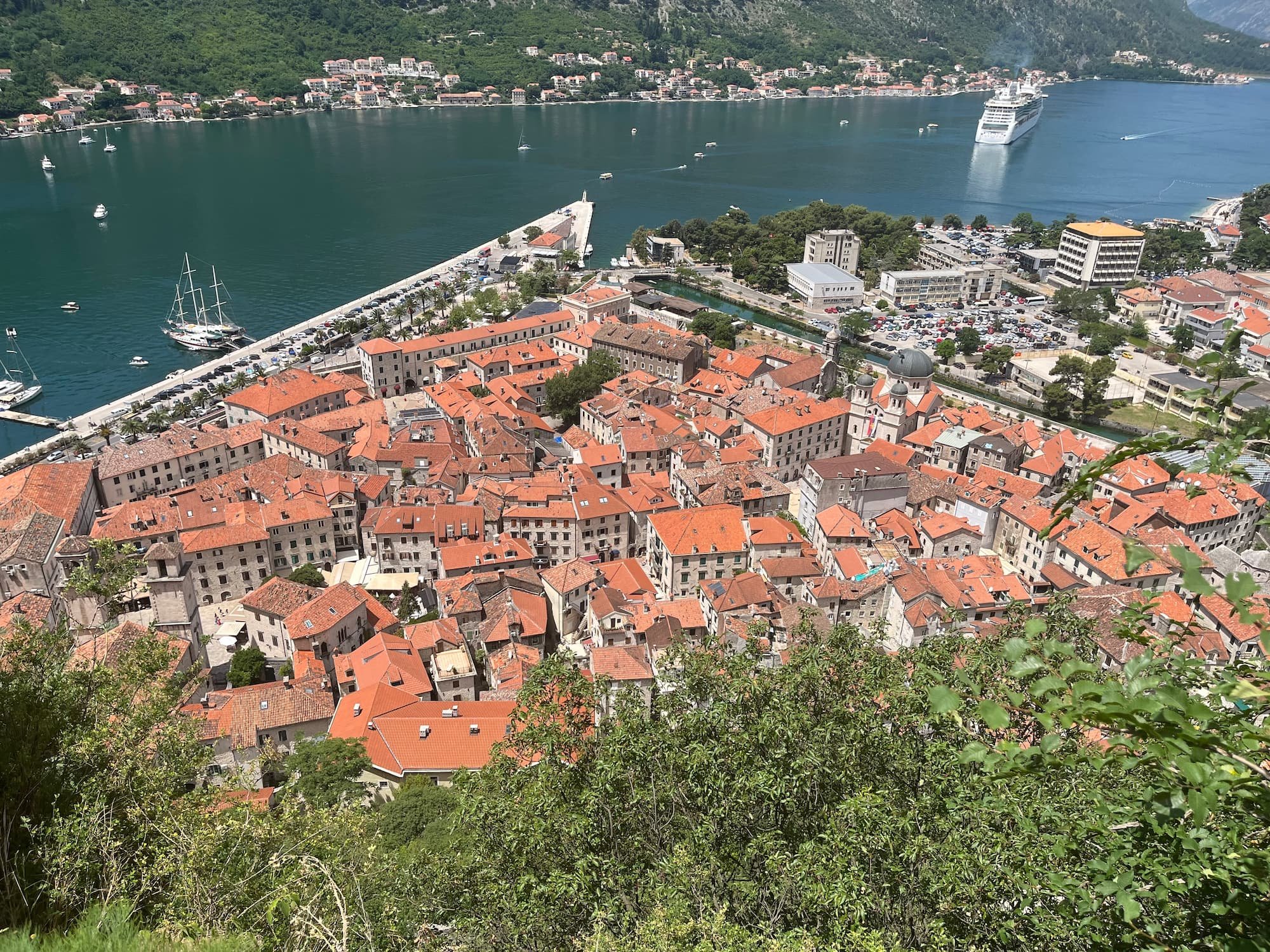 Birdseye view of Stari Grad in Kotor Bay in MO