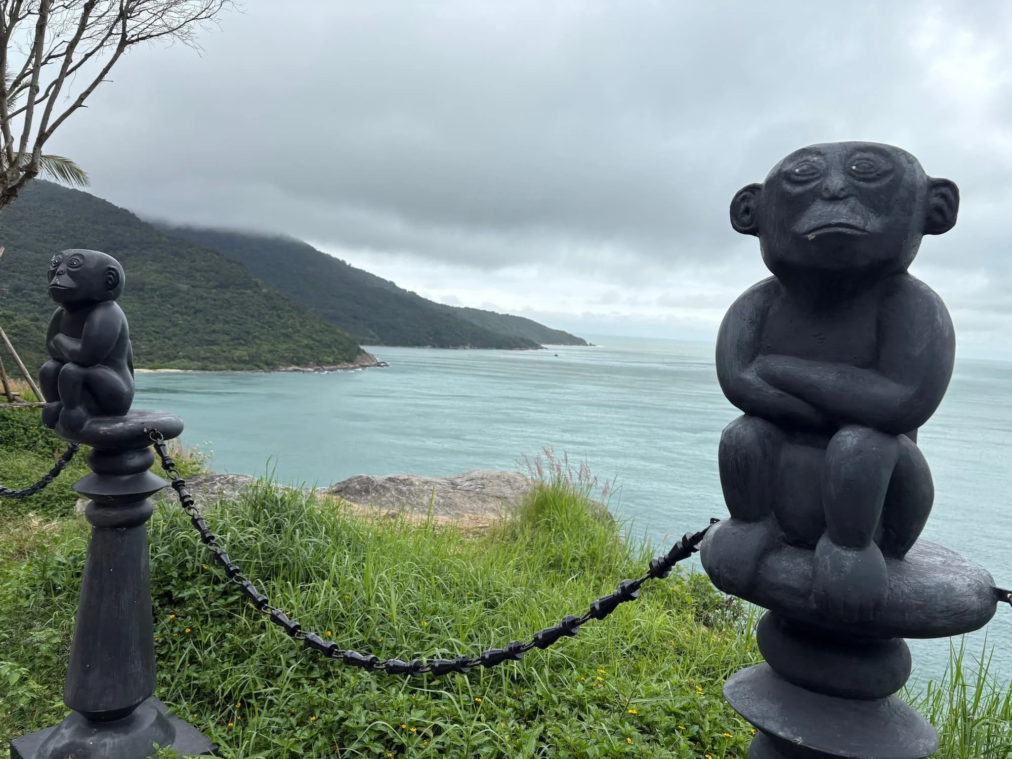 Monkey statues at Son Tran Peninsular in Da Nang in Vietnam