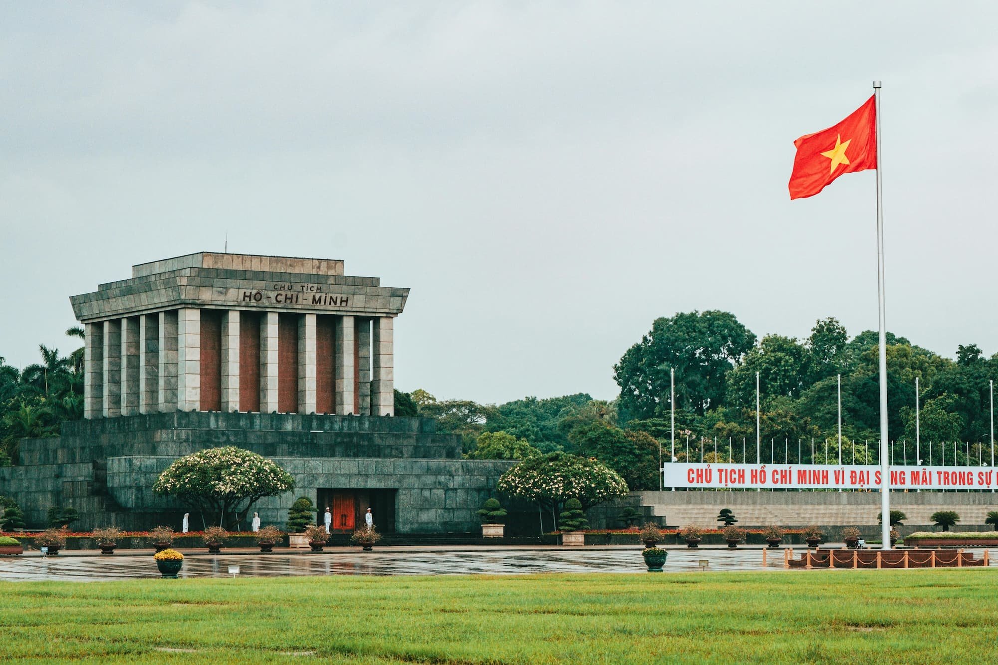 Ho Chi Minh Mausoleum in Hanoi in Vietnam