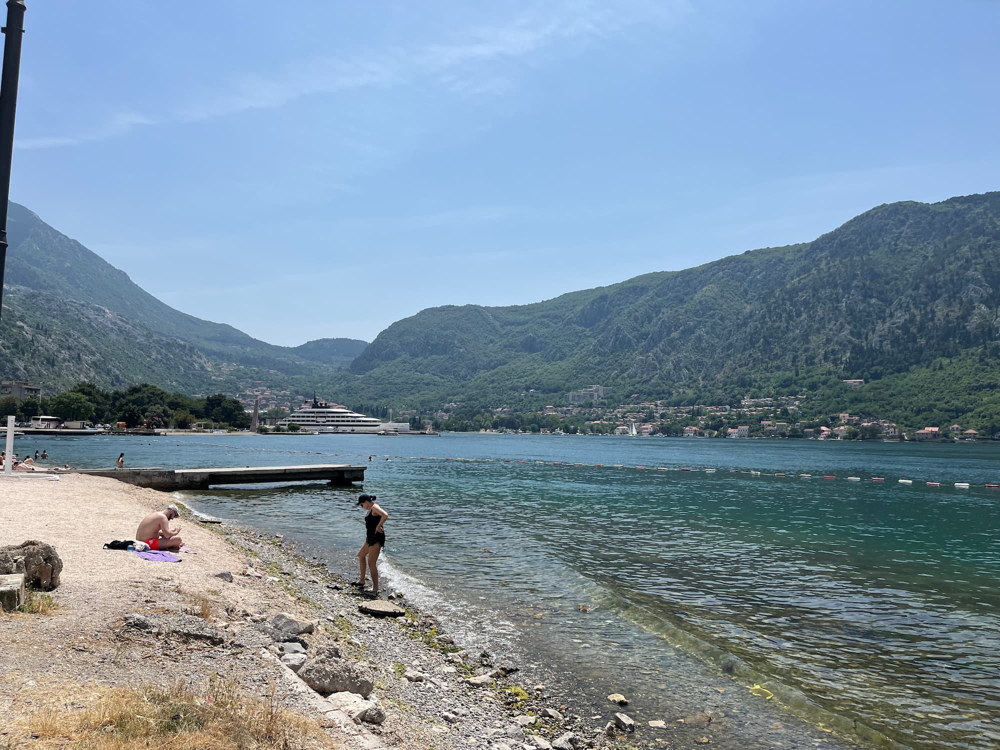 A beach in Kotor Bay in Montenegro