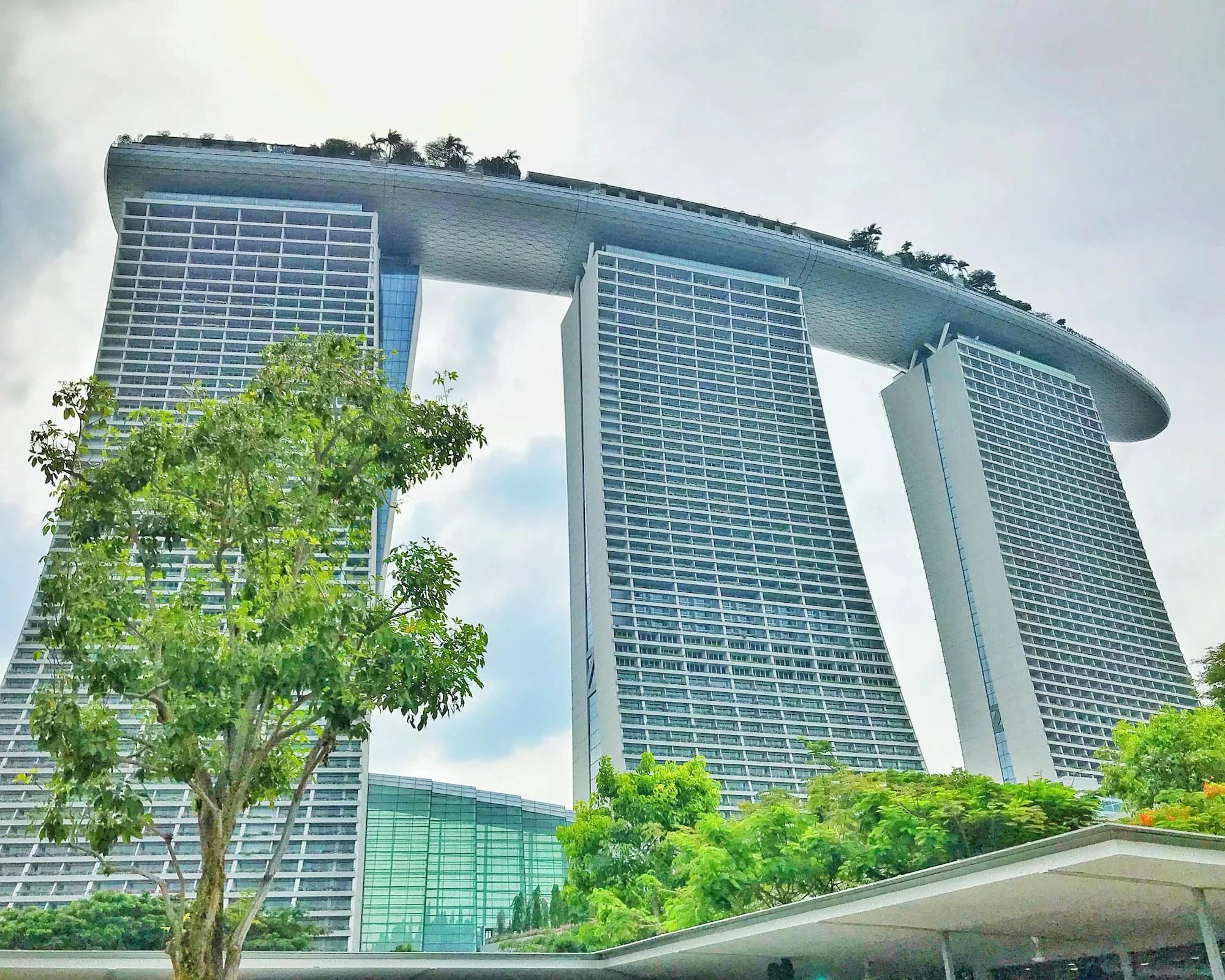Maraina Bay Sands framed by nature in Singapore