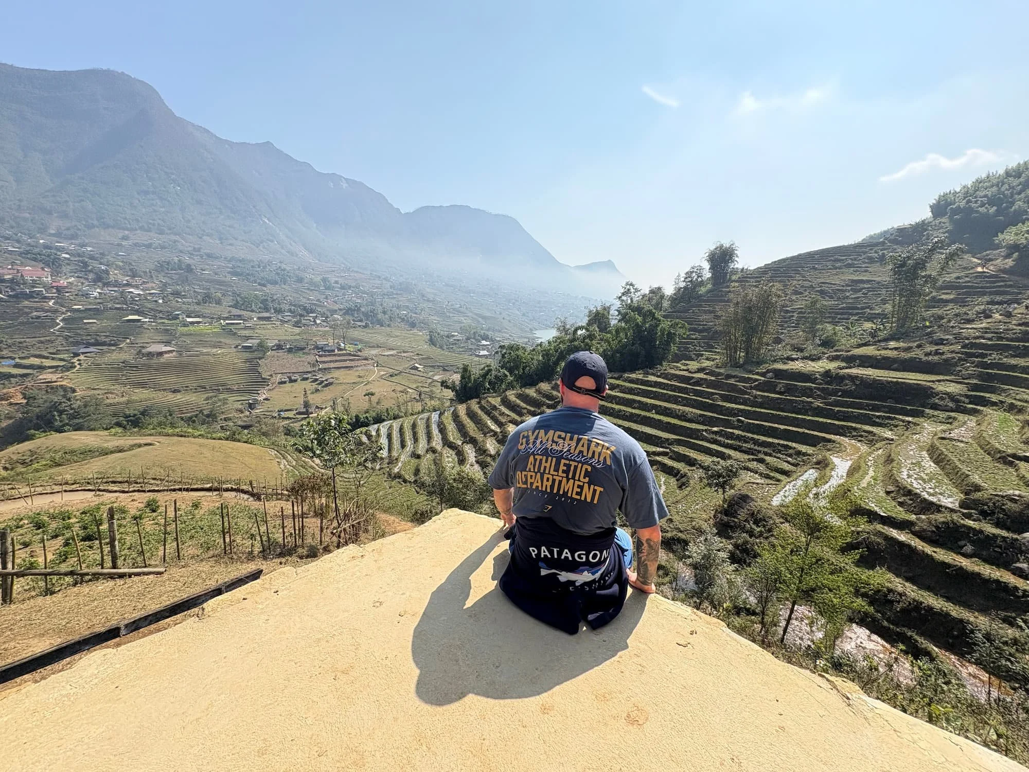 Tom Henty sat down overlooking rice fields in Sapa in Vietnam