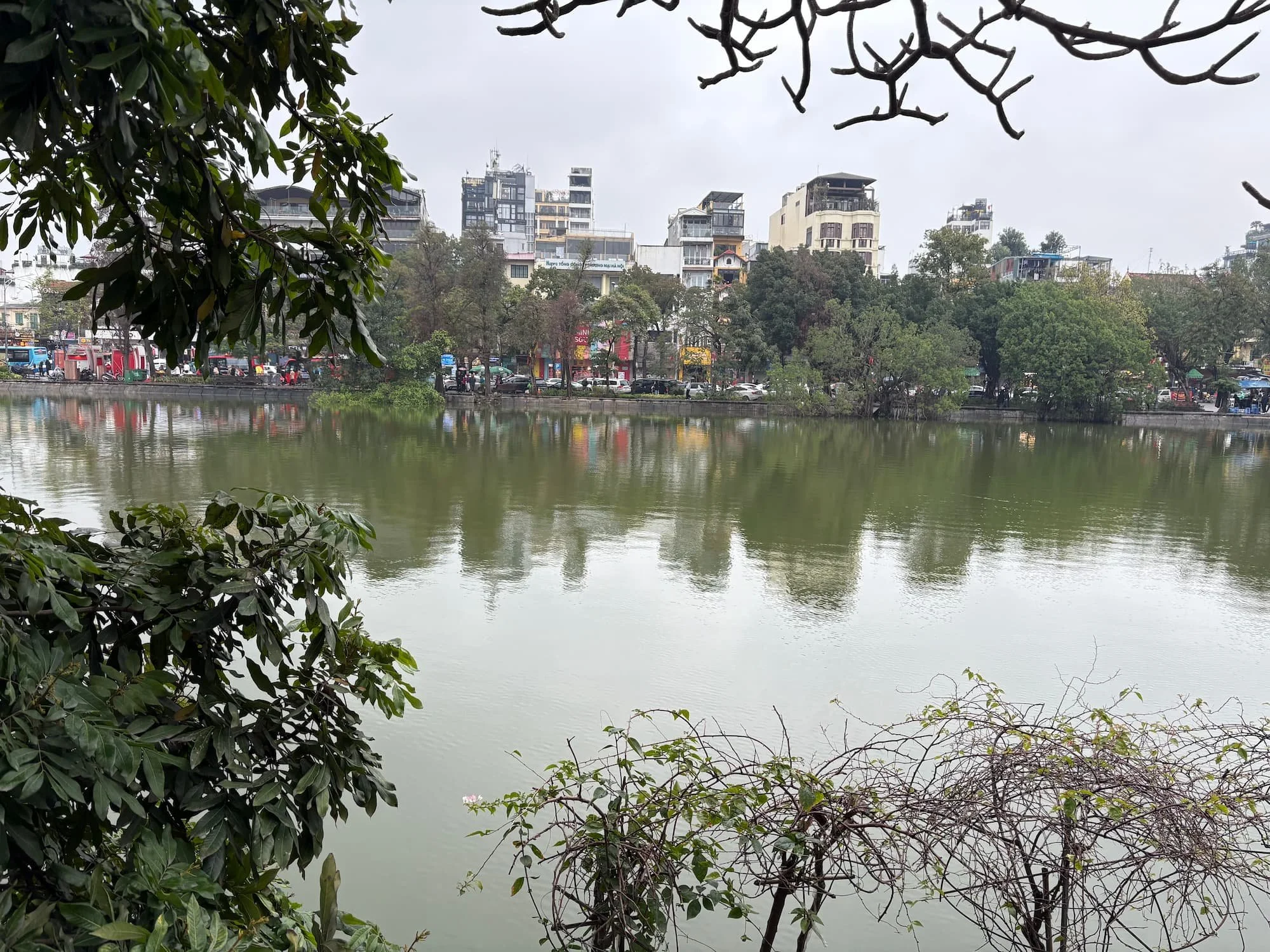 Hoan Kiem Lake in the French Quarter in Hanoi in Vietnam