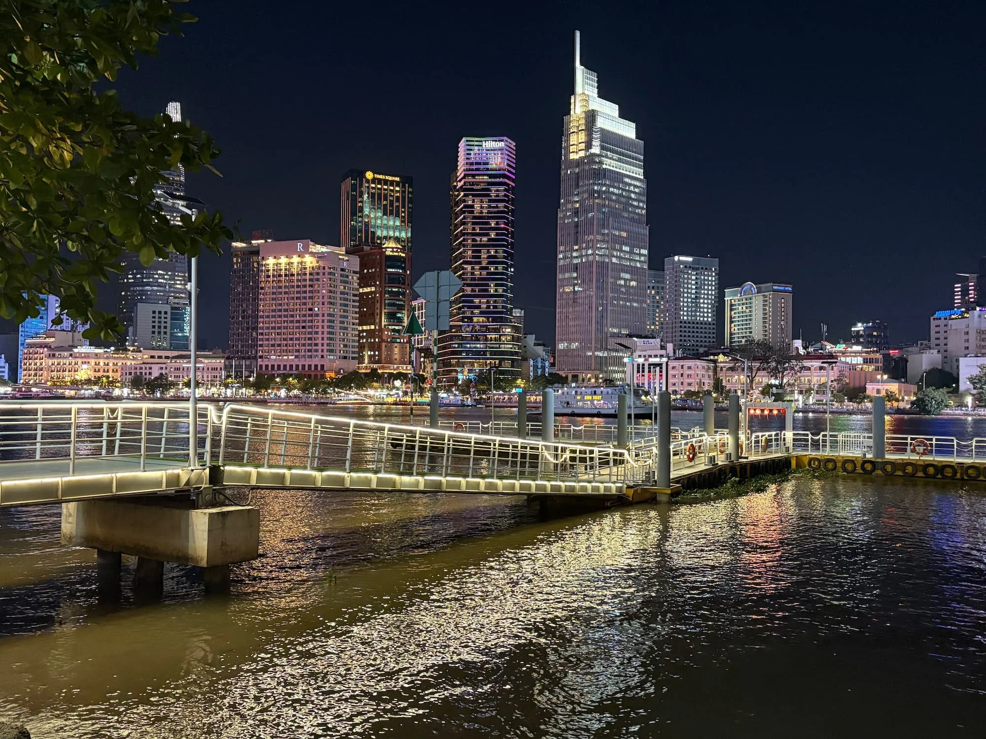 Ho Chi Minh City skyline at night in Vietnam
