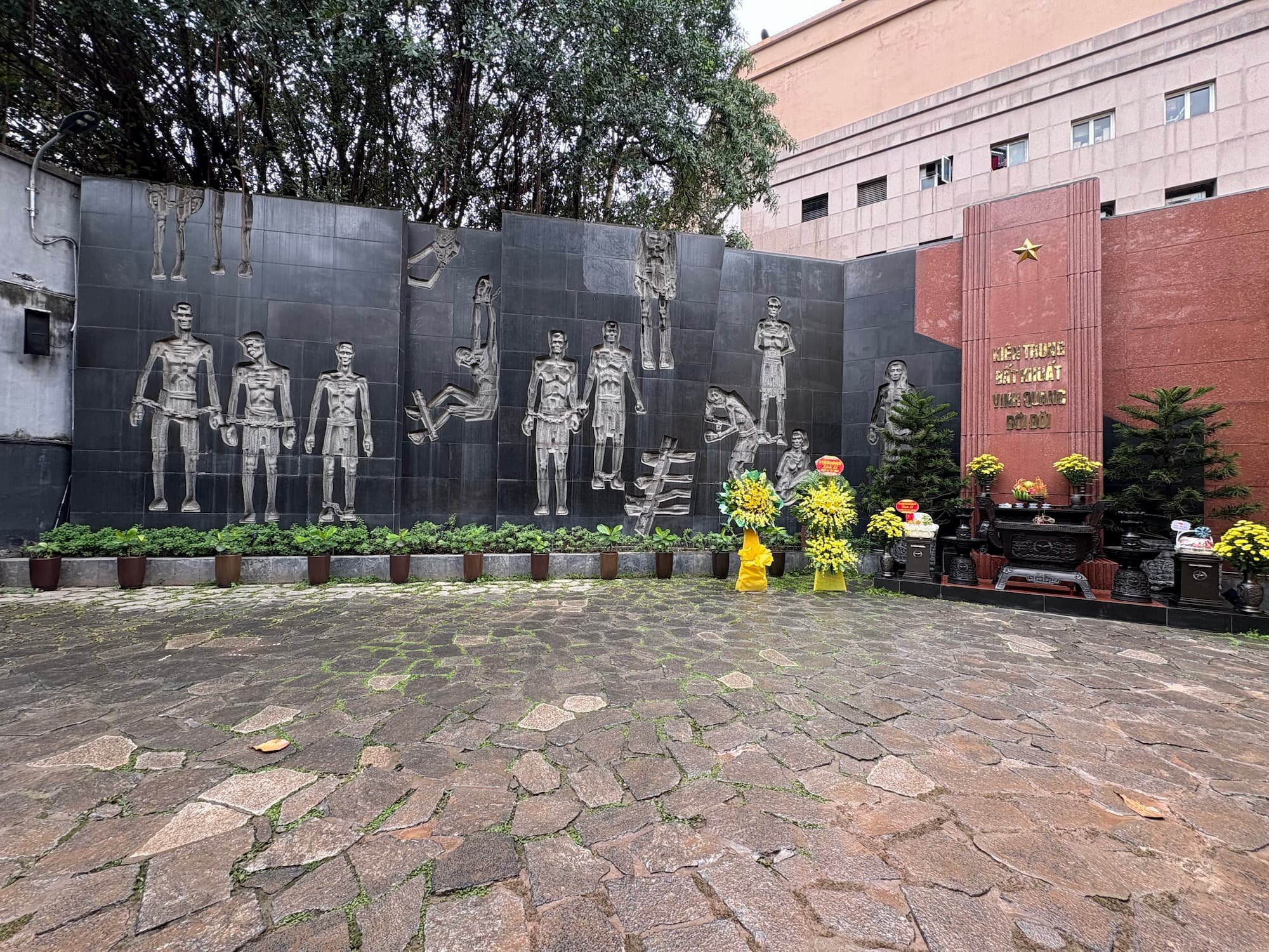 Memorial Wall at Hoa Lo Prison in Hanoi in Vietnam