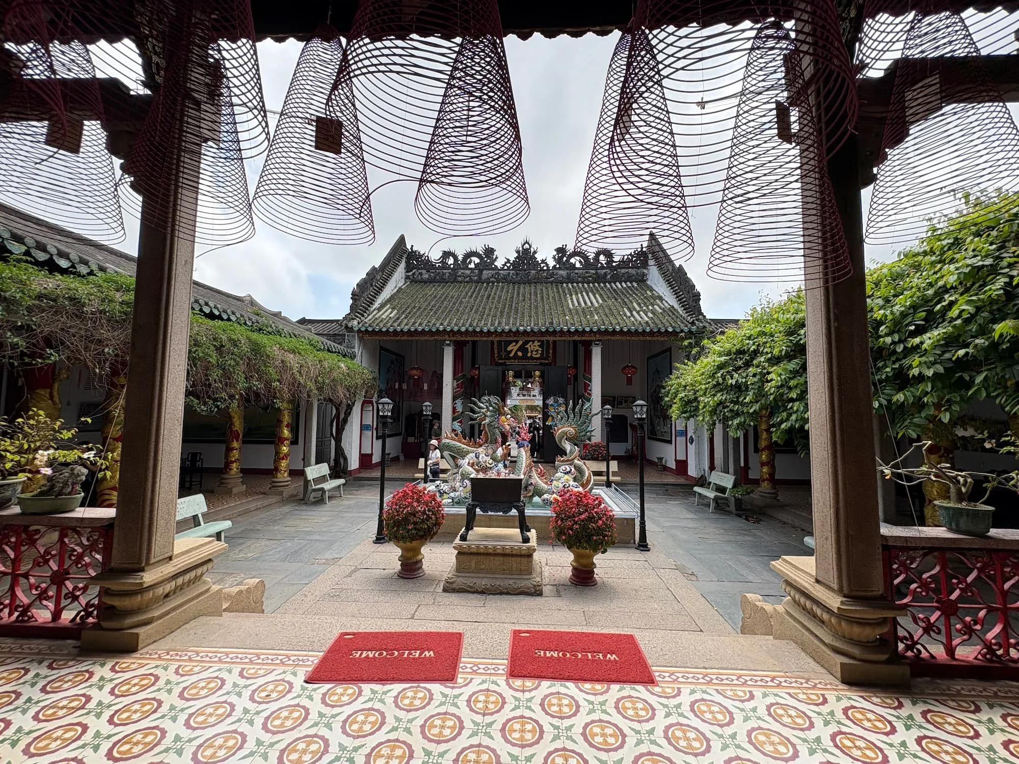 The courtyard of a Cantonese Temple in Hoi An in VIetnam