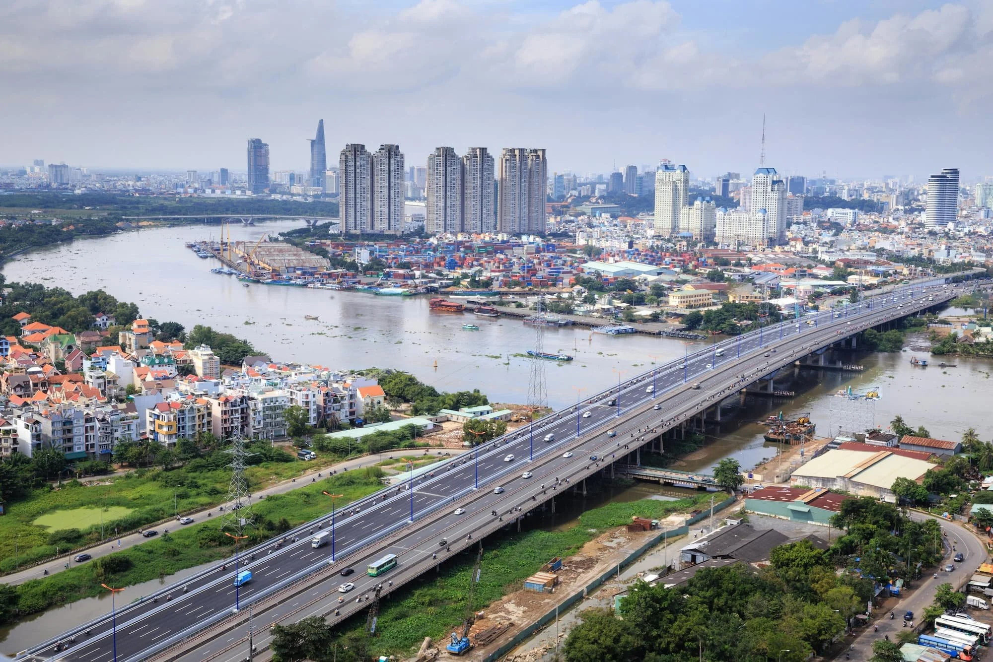 High rise buildings in Ho Chi Minh city in Vietnam