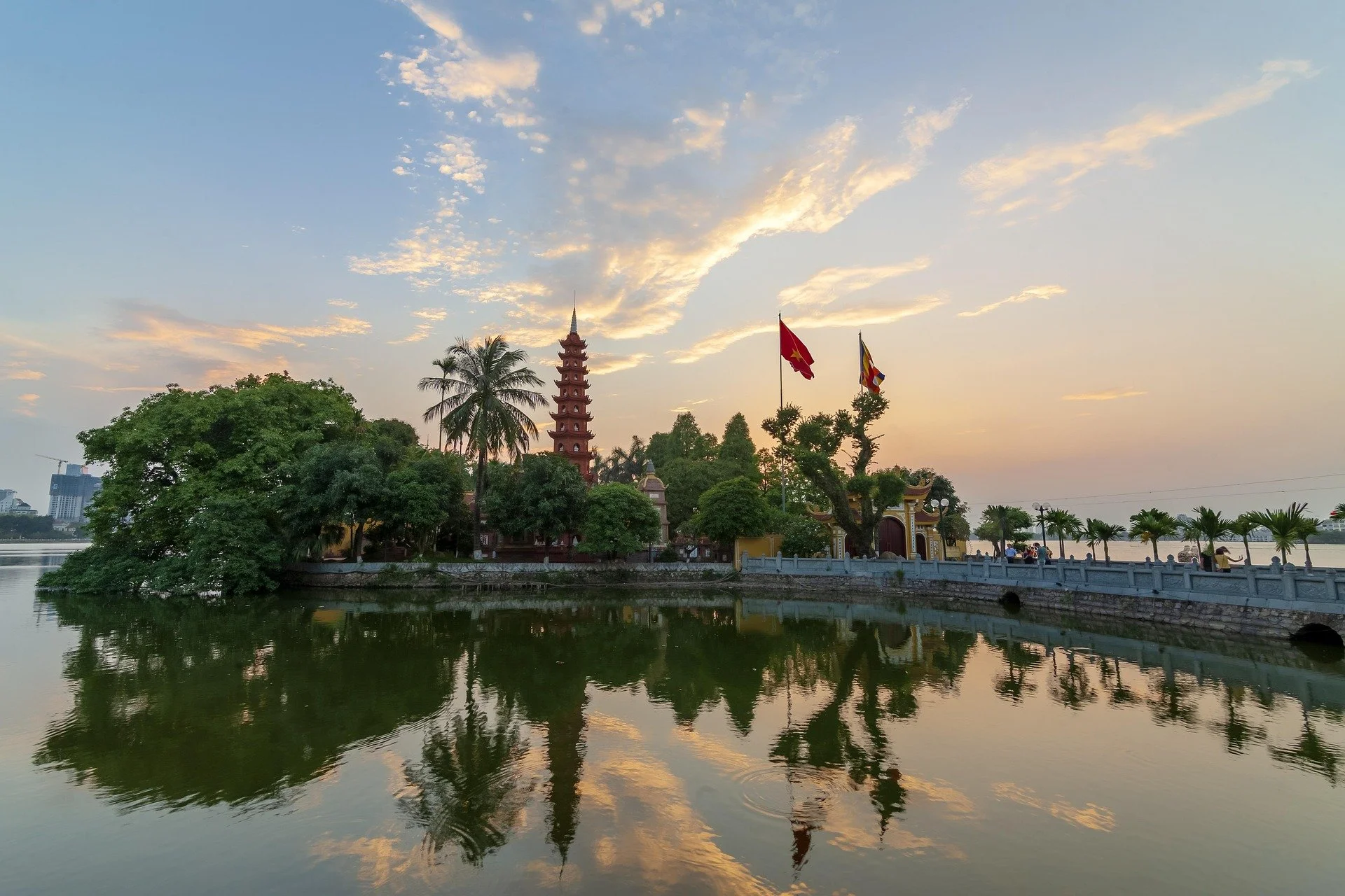 The famous Tran Quoc Pagoda in Hanoi in Vietnam