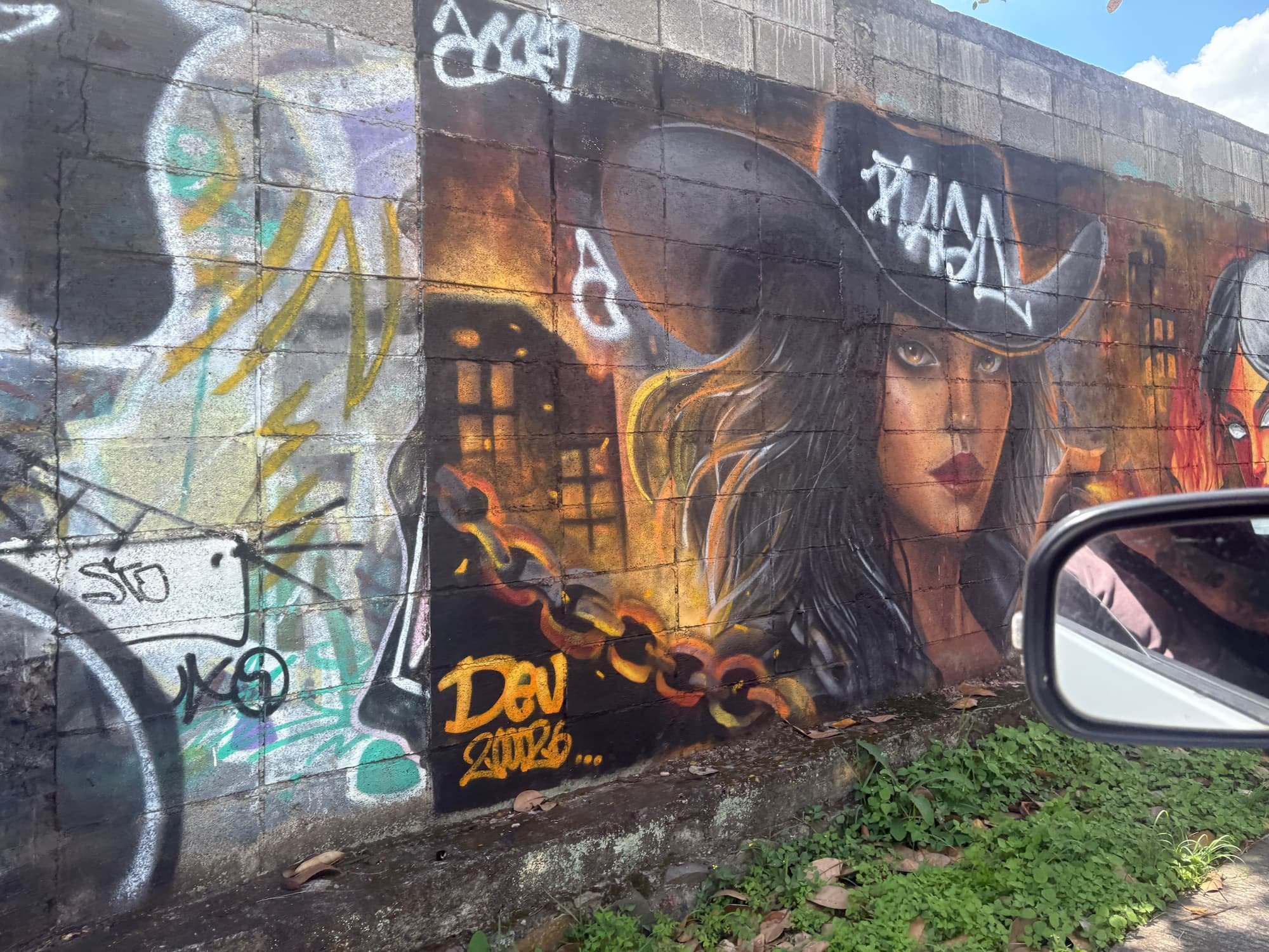 Street art in Bandung Indonesia discovered while navigating hills using eSIM data and maps