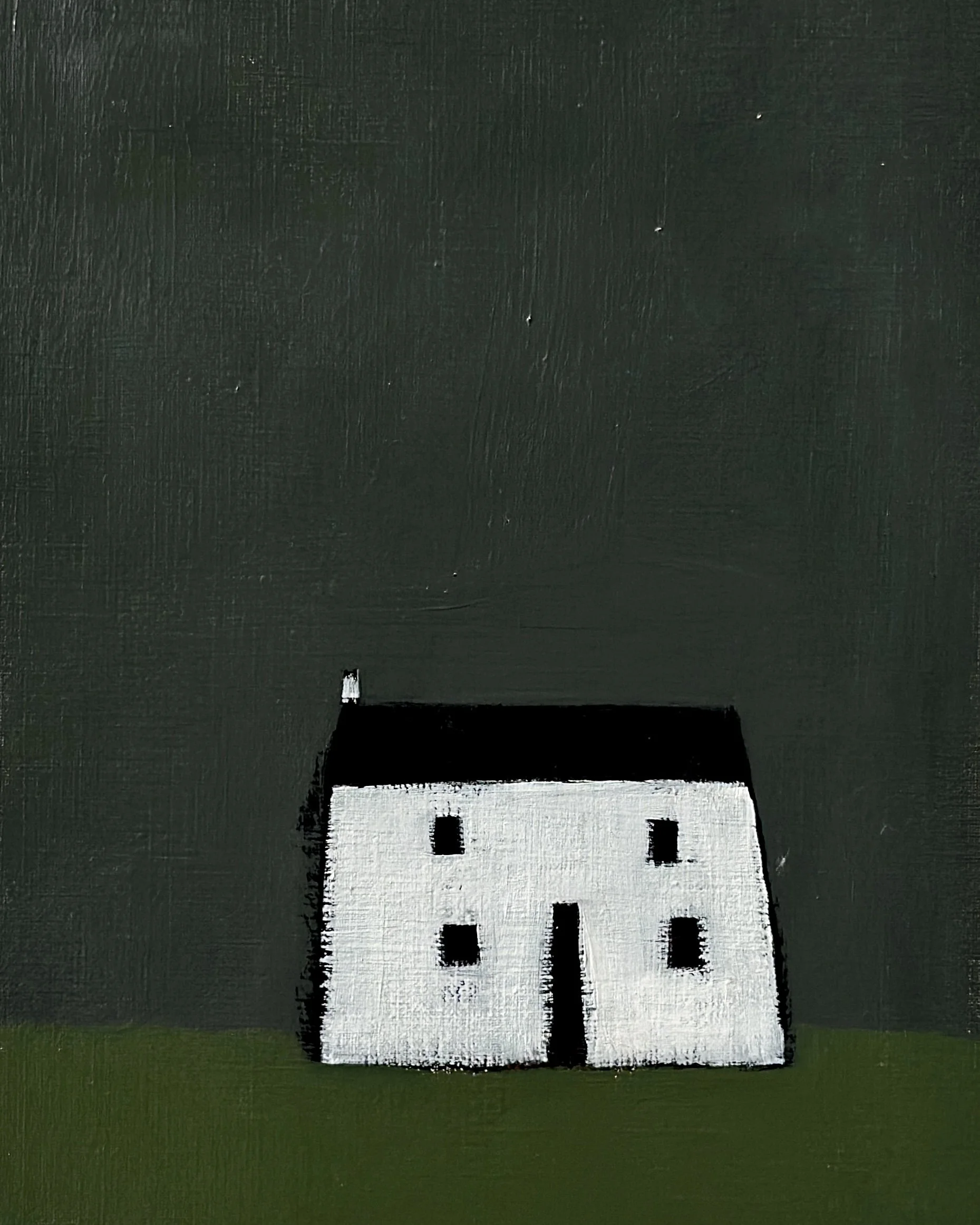 House 3 oil painting 38x29cm in bespoke frame, selected for the Works on Paper 2026 exhibition at Green & Stone London  🔴