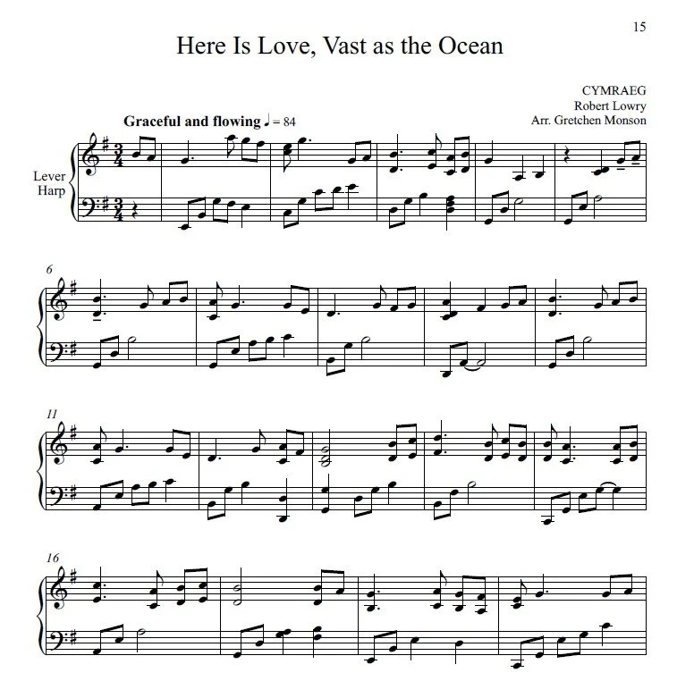 Lever Harp Offertories at Salem West Music Sample 5