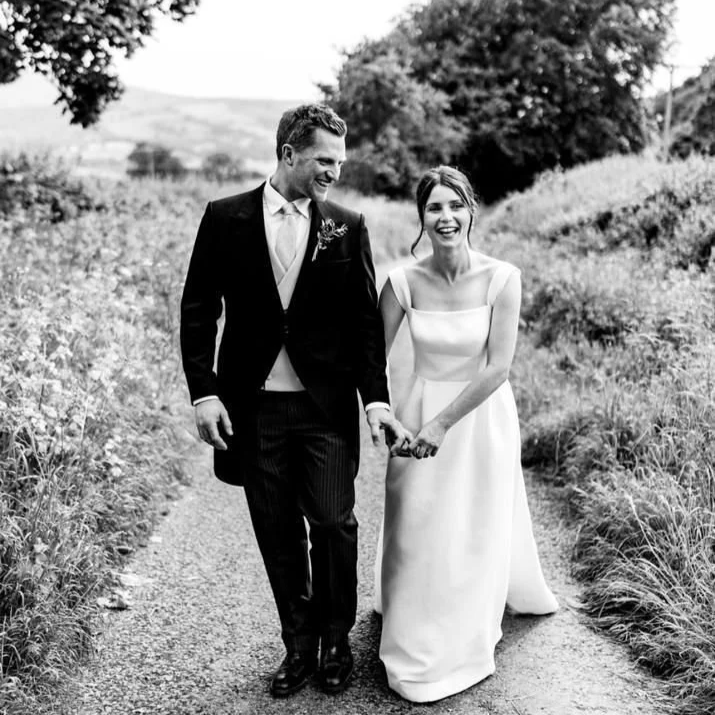 Harriet and Jon. Photos by Chelsea Cannar. H&J got married at their farm, Pant Ida. We created a very home-spun stationery look. With wild flowers, paintings of their cottages and farm barns. We worked together to create a map of their land for the s